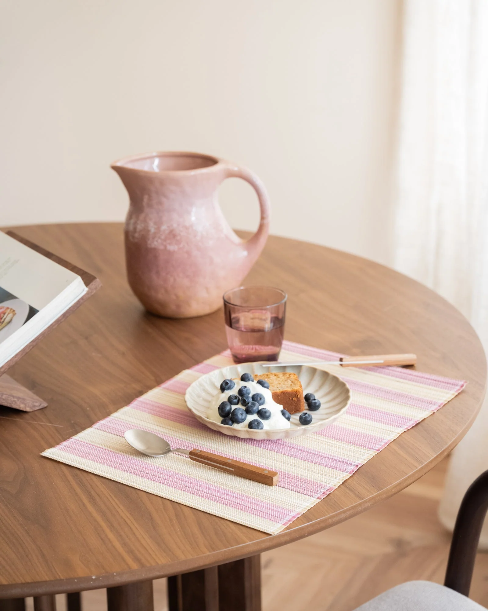 HKLIVING Placemat Striped Pink - Image 3