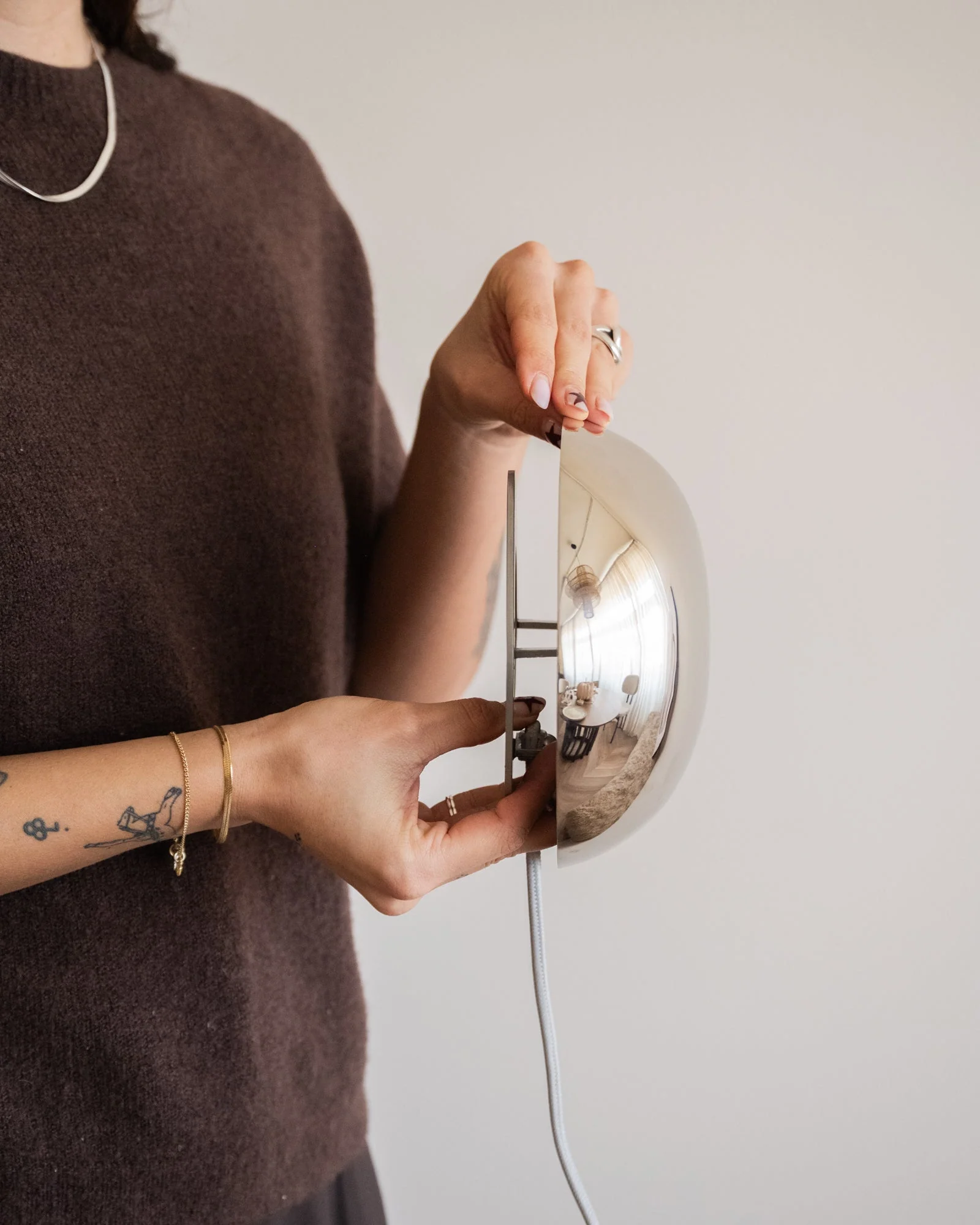 HKLIVING Wall Lamp Orb Chrome - Image 3