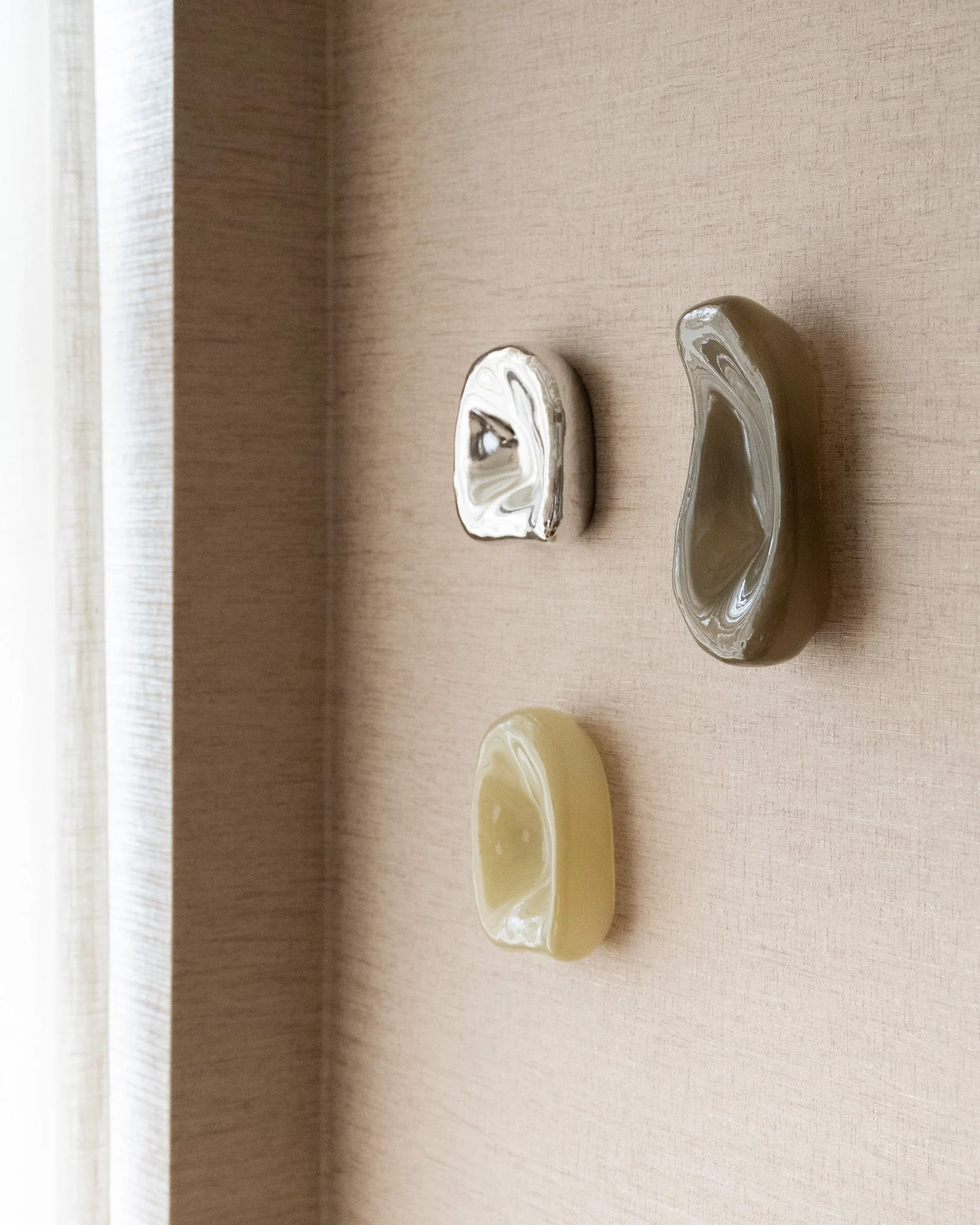 HKLIVING Wanddecoratie Glas Pebble / Moss