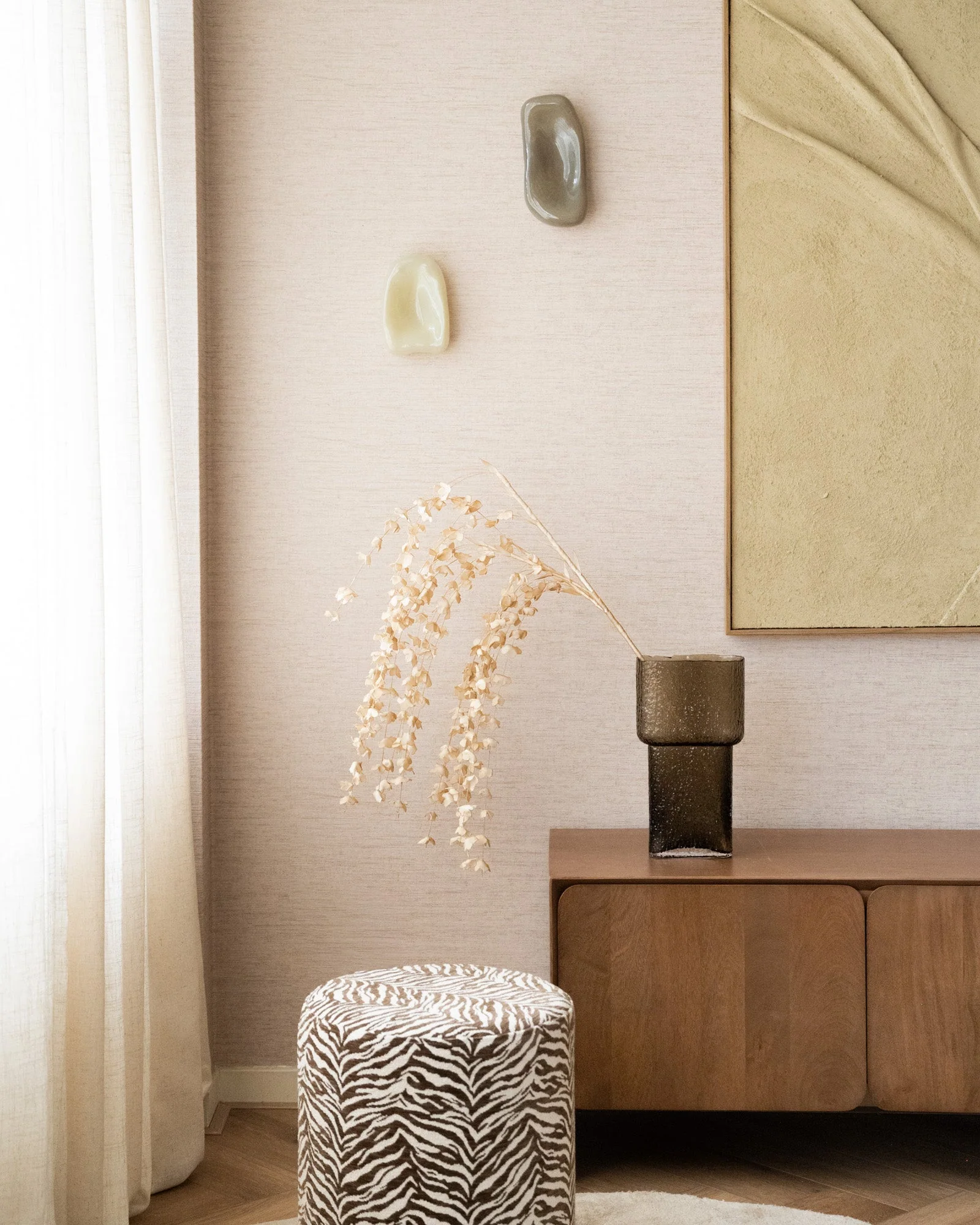 HKLIVING Wanddecoratie Glas Pebble / Moss - Image 2