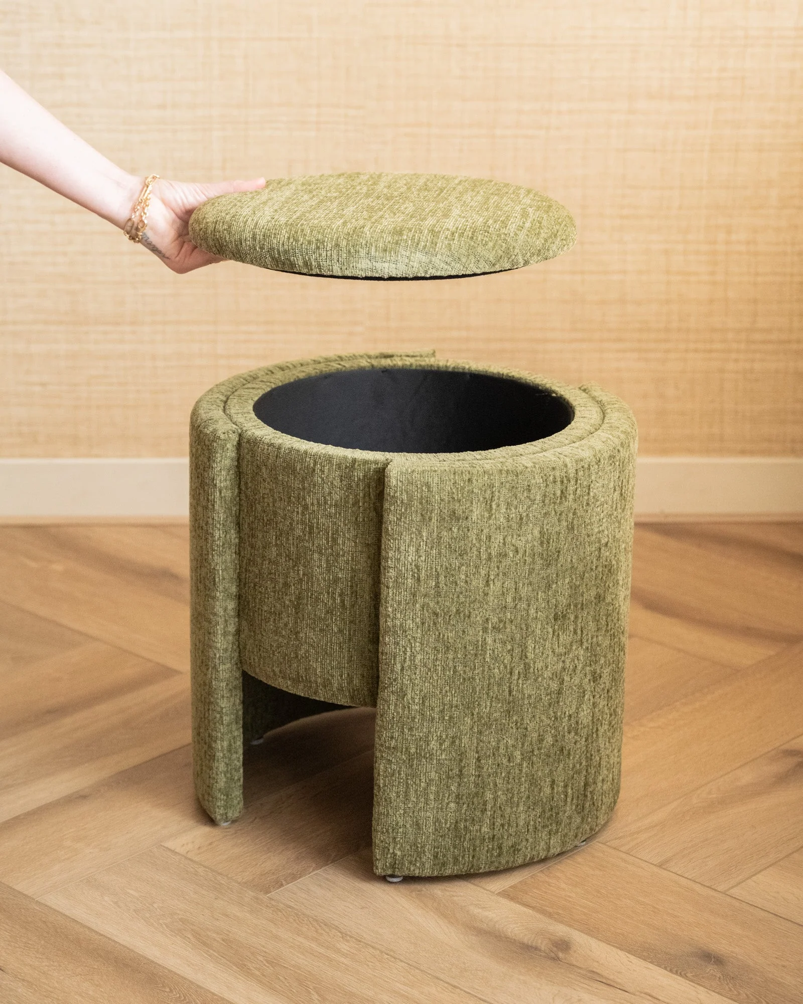 Storage Pouf Wallie Olive Green - Image 2