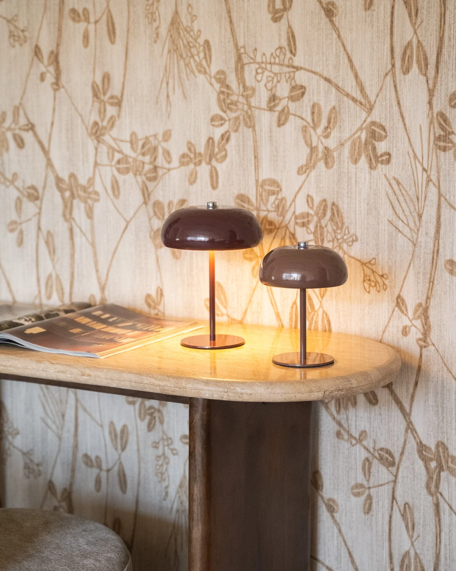 Wireless Table Lamp Margate Burgundy - Image 3