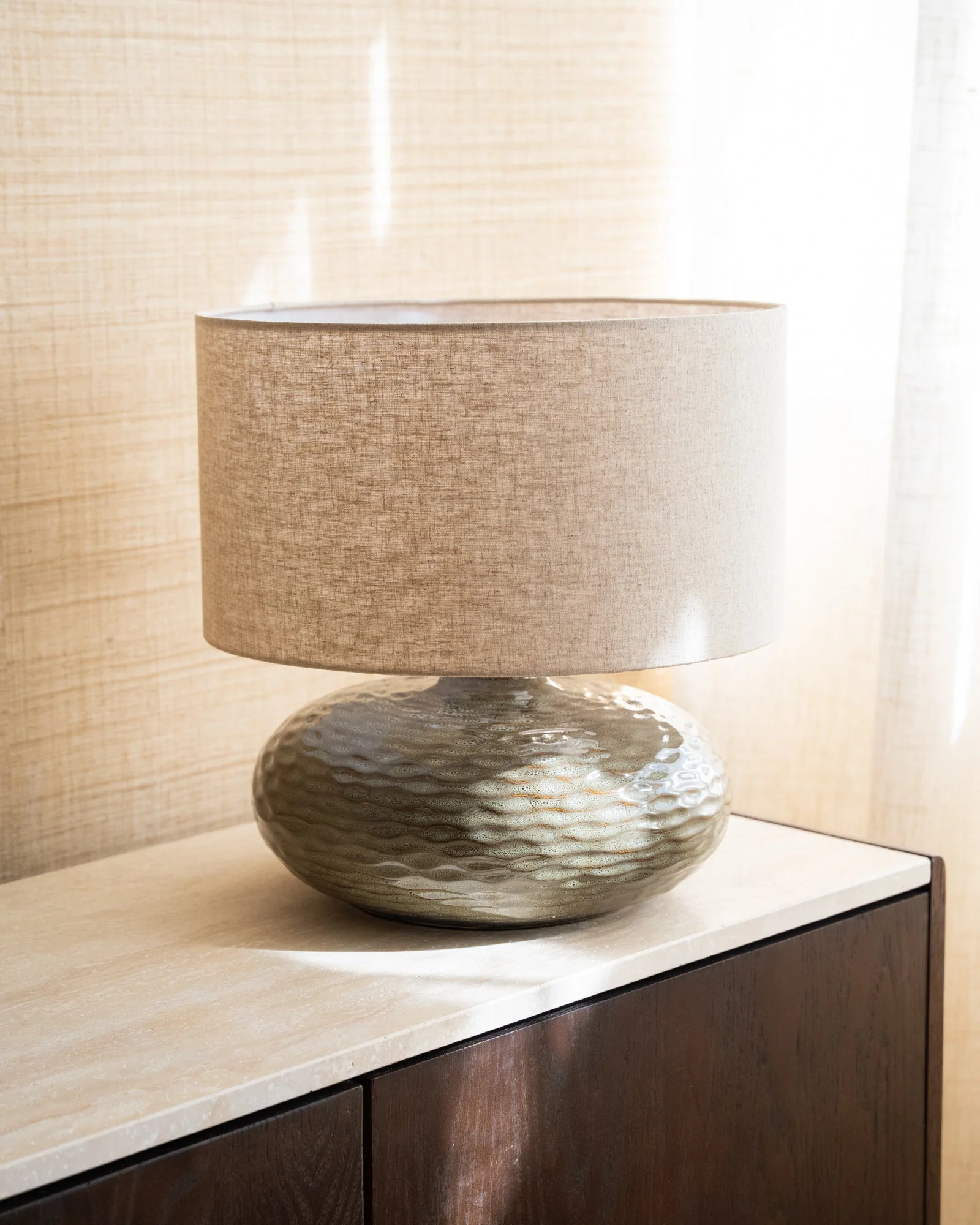Table Lamp Oldham Green/Beige