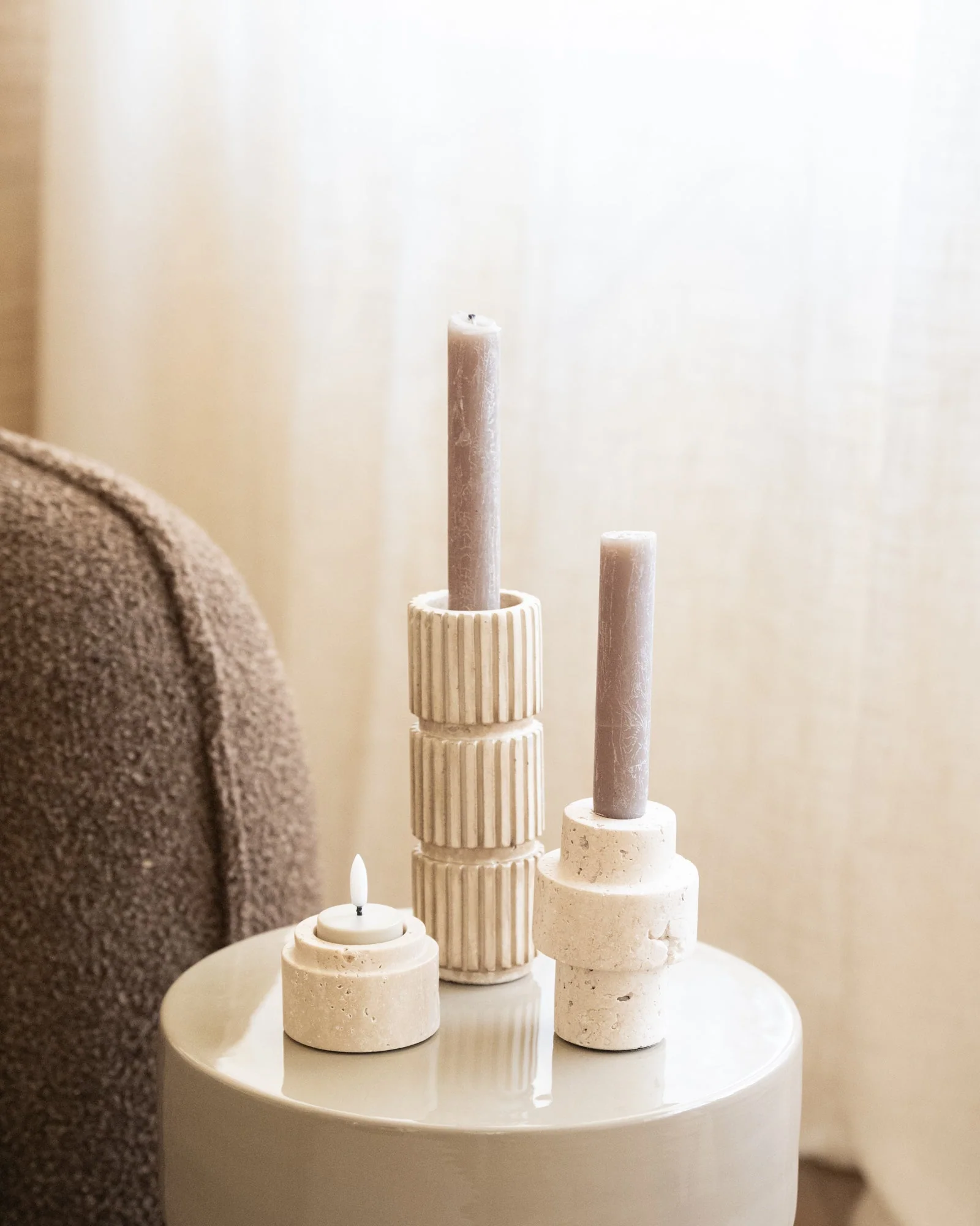Theelichthouder Travertine Natural - Image 5