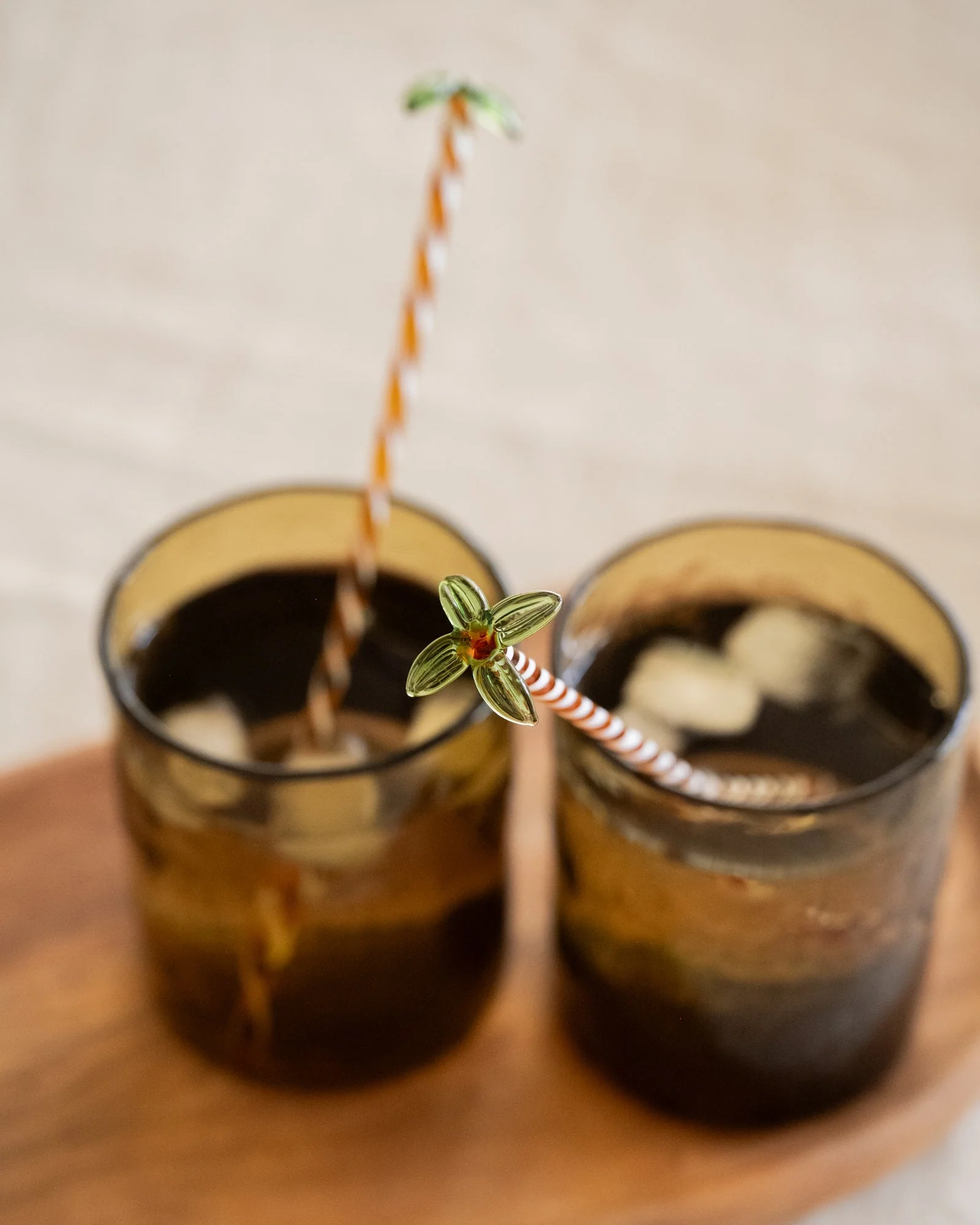 SET VAN 2 - Cocktailroerders Palmboom Glas - Image 6