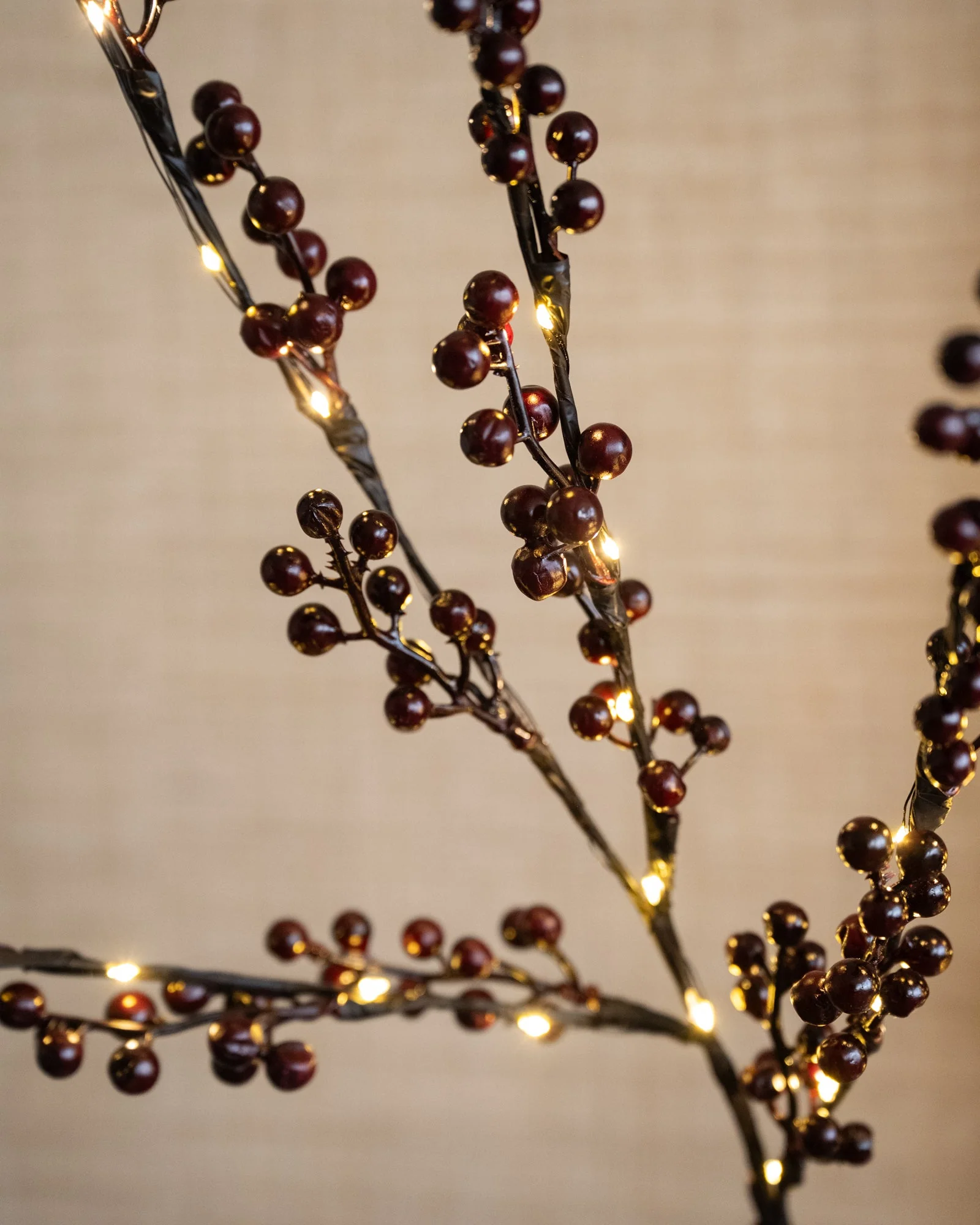 Faux Branch Berries Burgundy - Image 3
