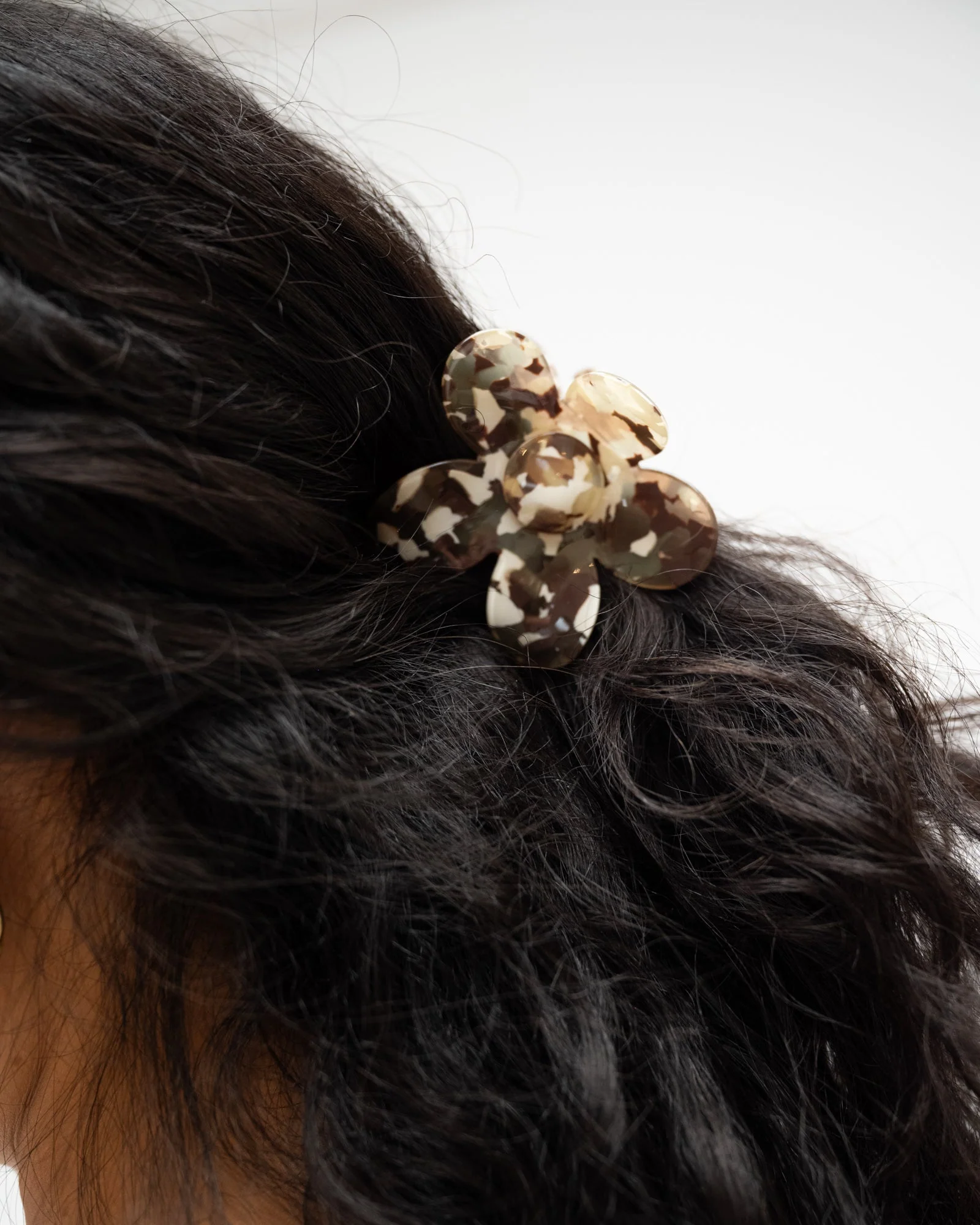 Claw Clip Flower Mixy Brown