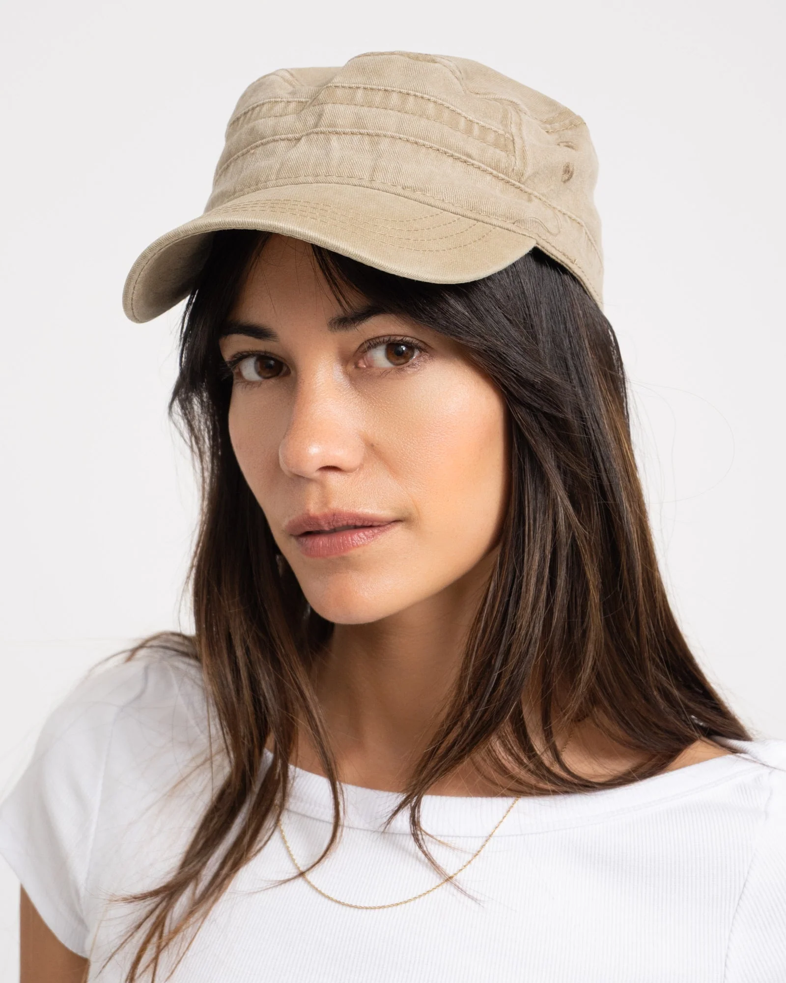 Washed Army Cap Billie Sand - Image 3