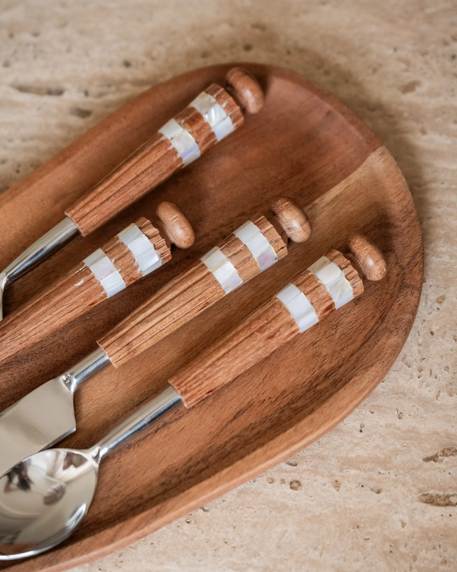 SET VAN 16 - Bestekset Acacia Bruin - Image 3