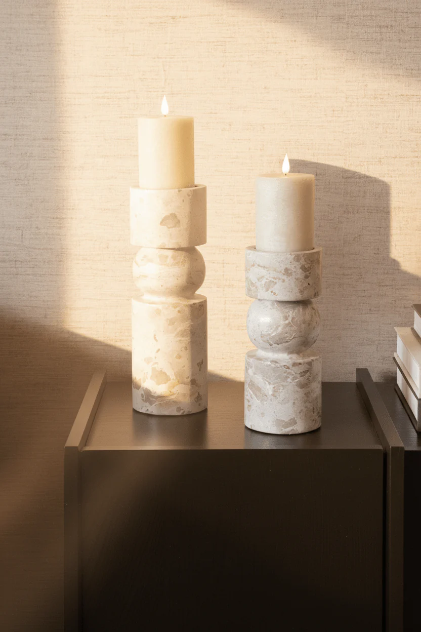 Kandelaar Sculptural Marble - Image 6
