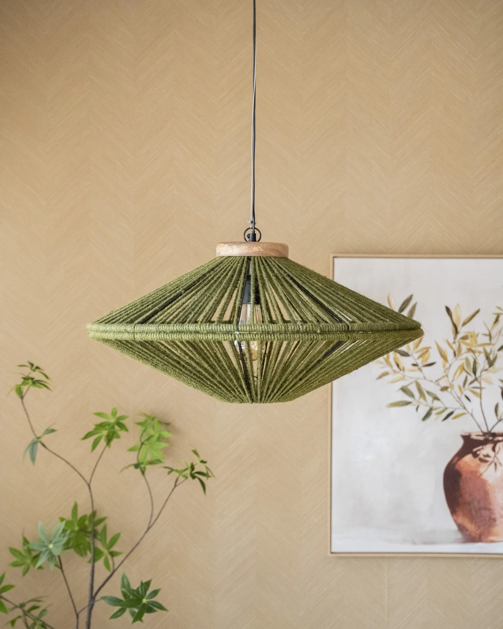 Hanglamp Ovni Jute Green - Image 3