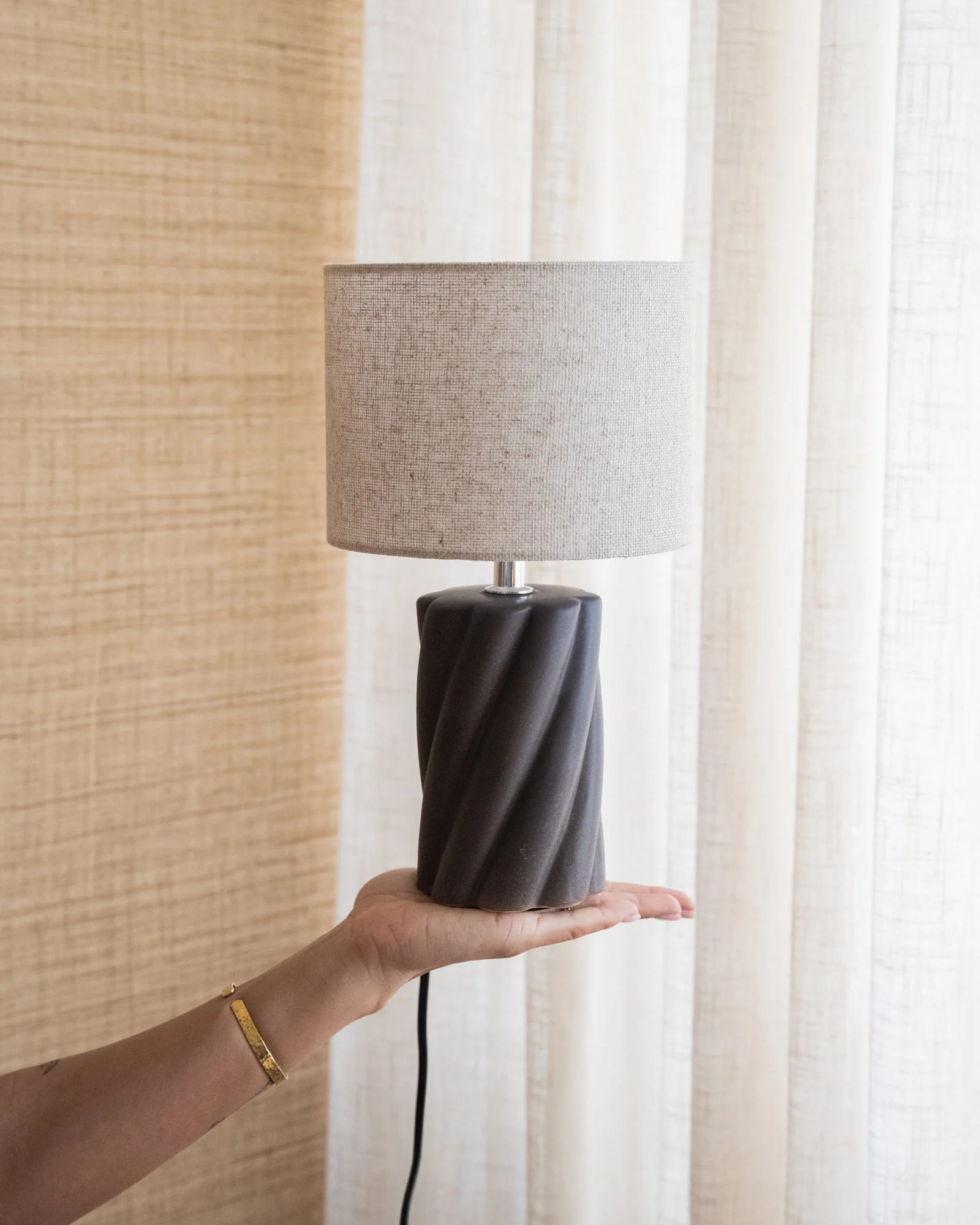 Table Lamp Swirl Brown - Small - Image 8