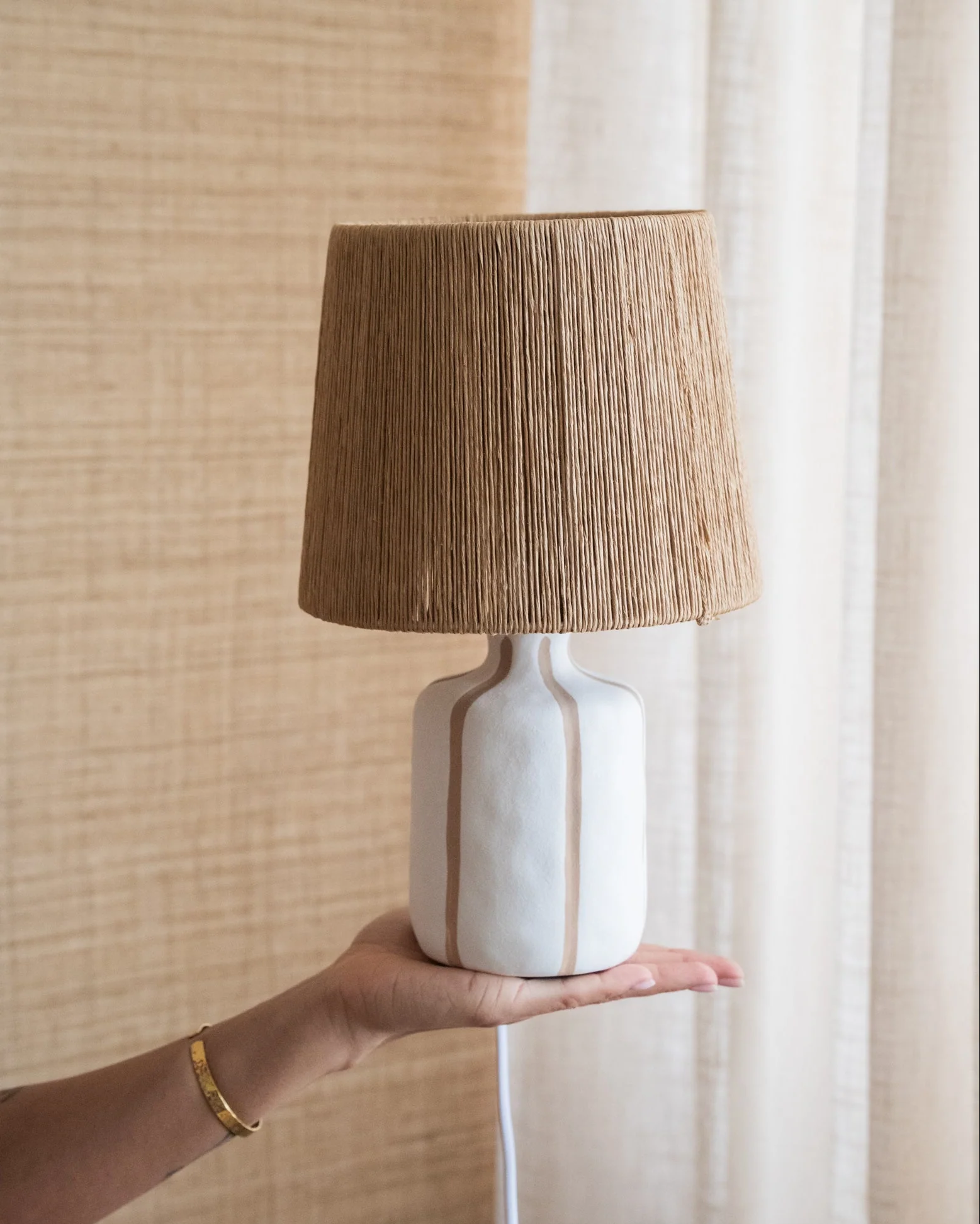 Table Lamp Elin Stripe Natural