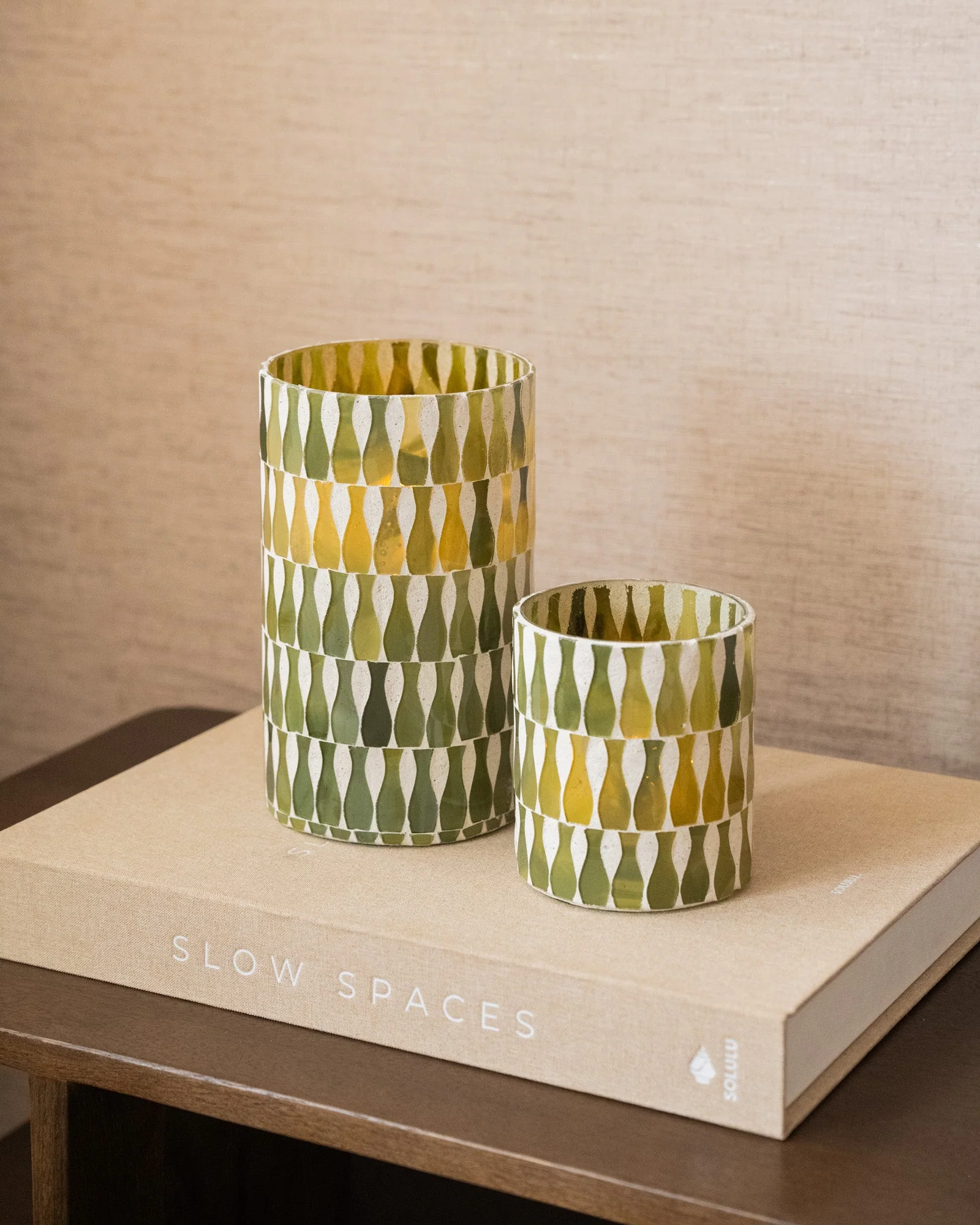Theelichthouder Lia Olive Green - Image 2