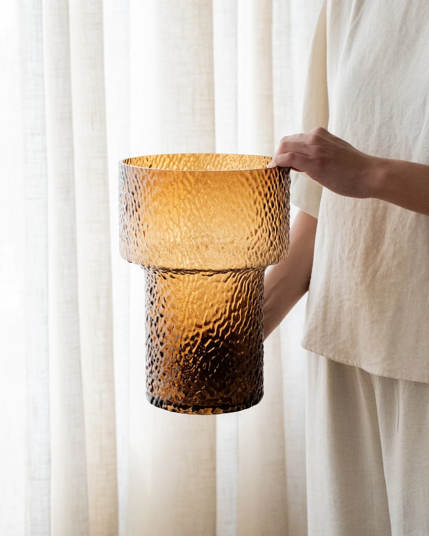 Vase Beyta Glass Amber