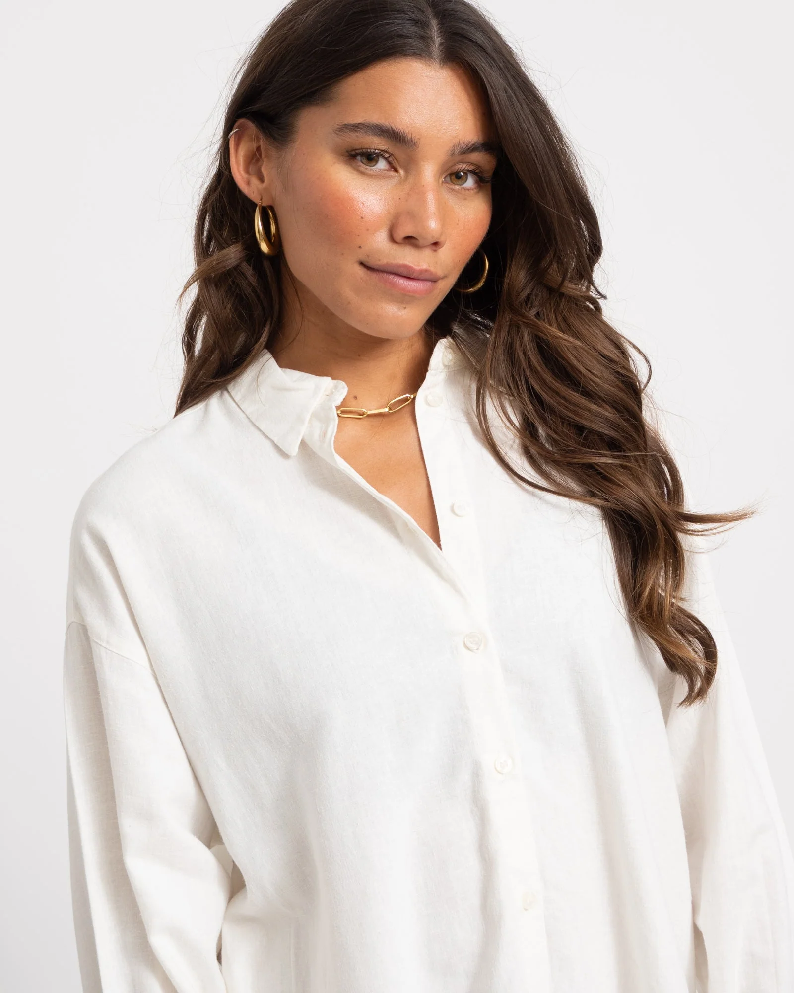 Almira Linen Blend Shirt Wit - Image 2