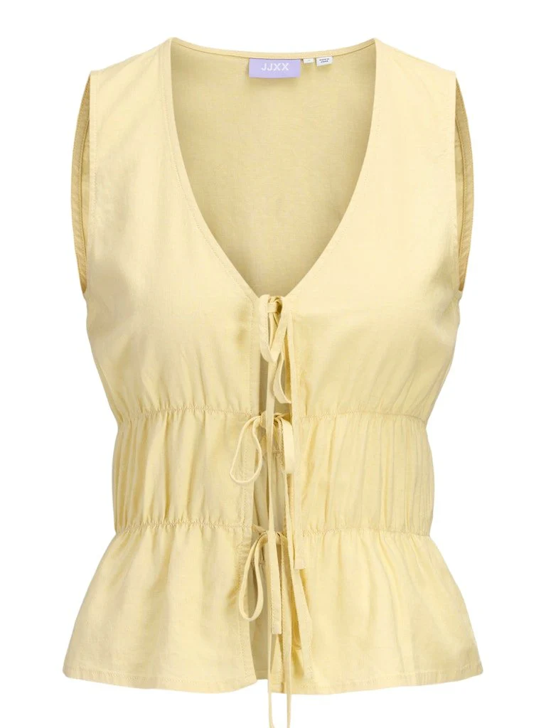 Almira Linen Blend Tie Top Sunlight - Image 8
