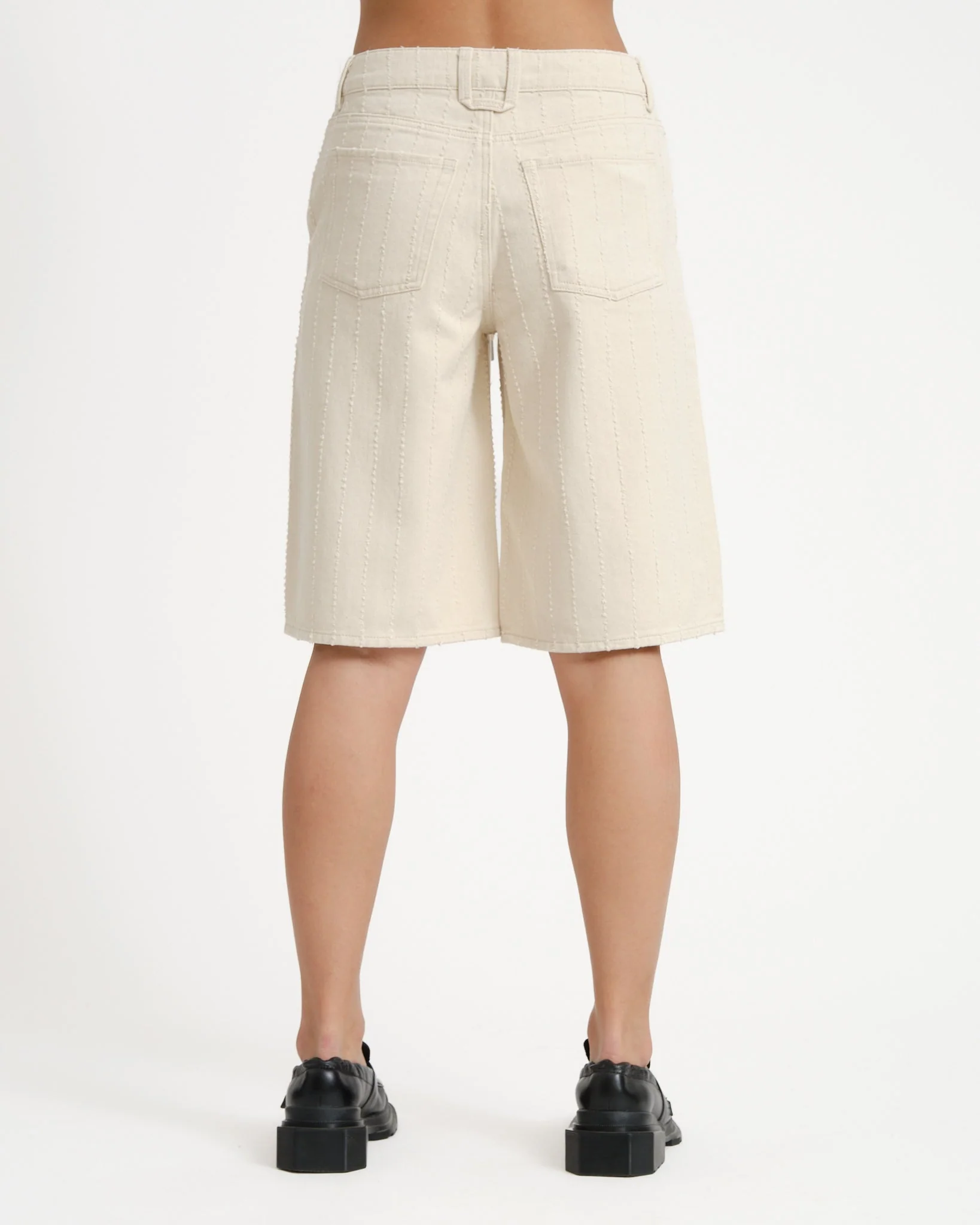 Amy Sille Wide Shorts Ecru/Needle stripe - Image 6