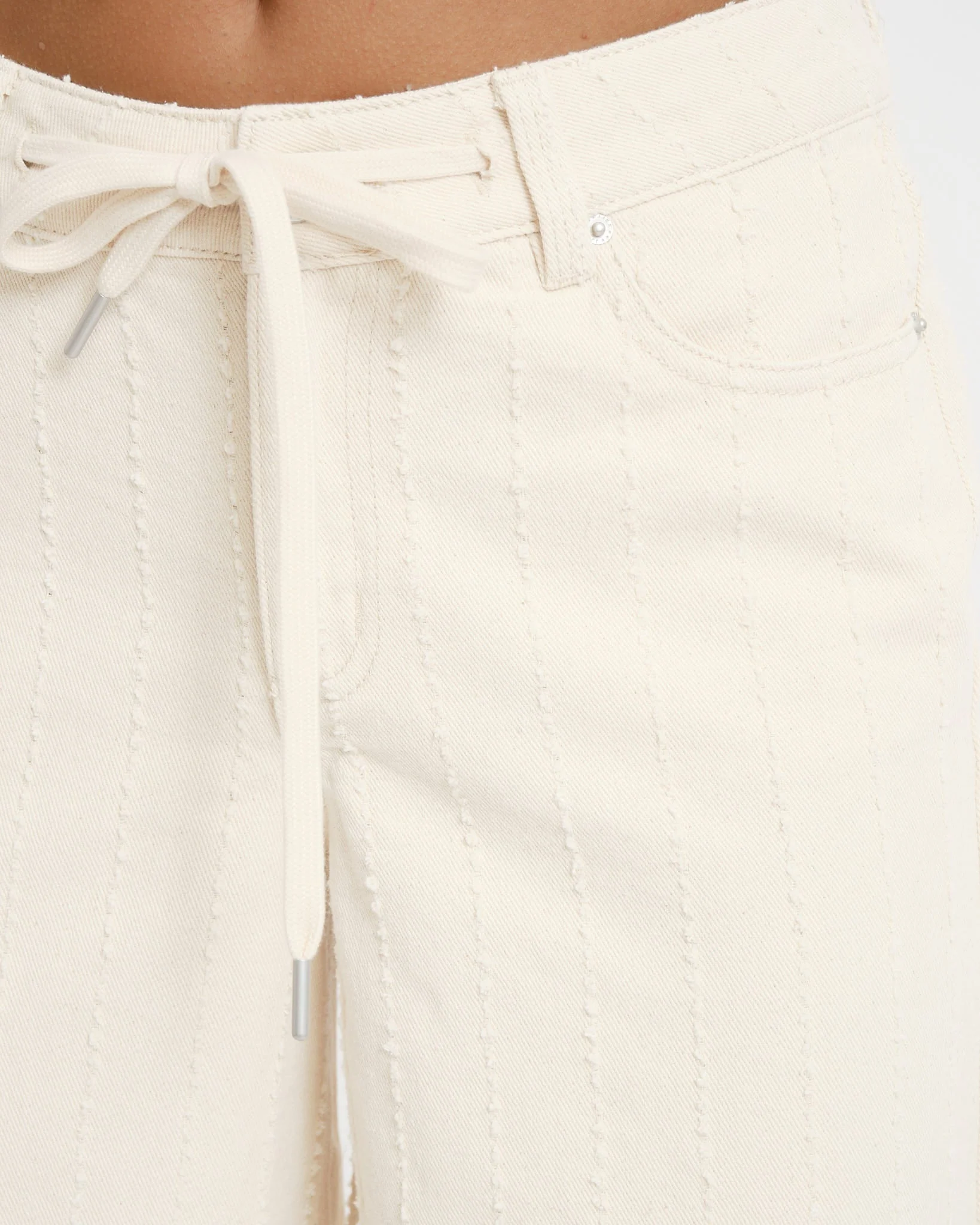 Amy Sille Wide Shorts Ecru/Needle stripe - Image 7
