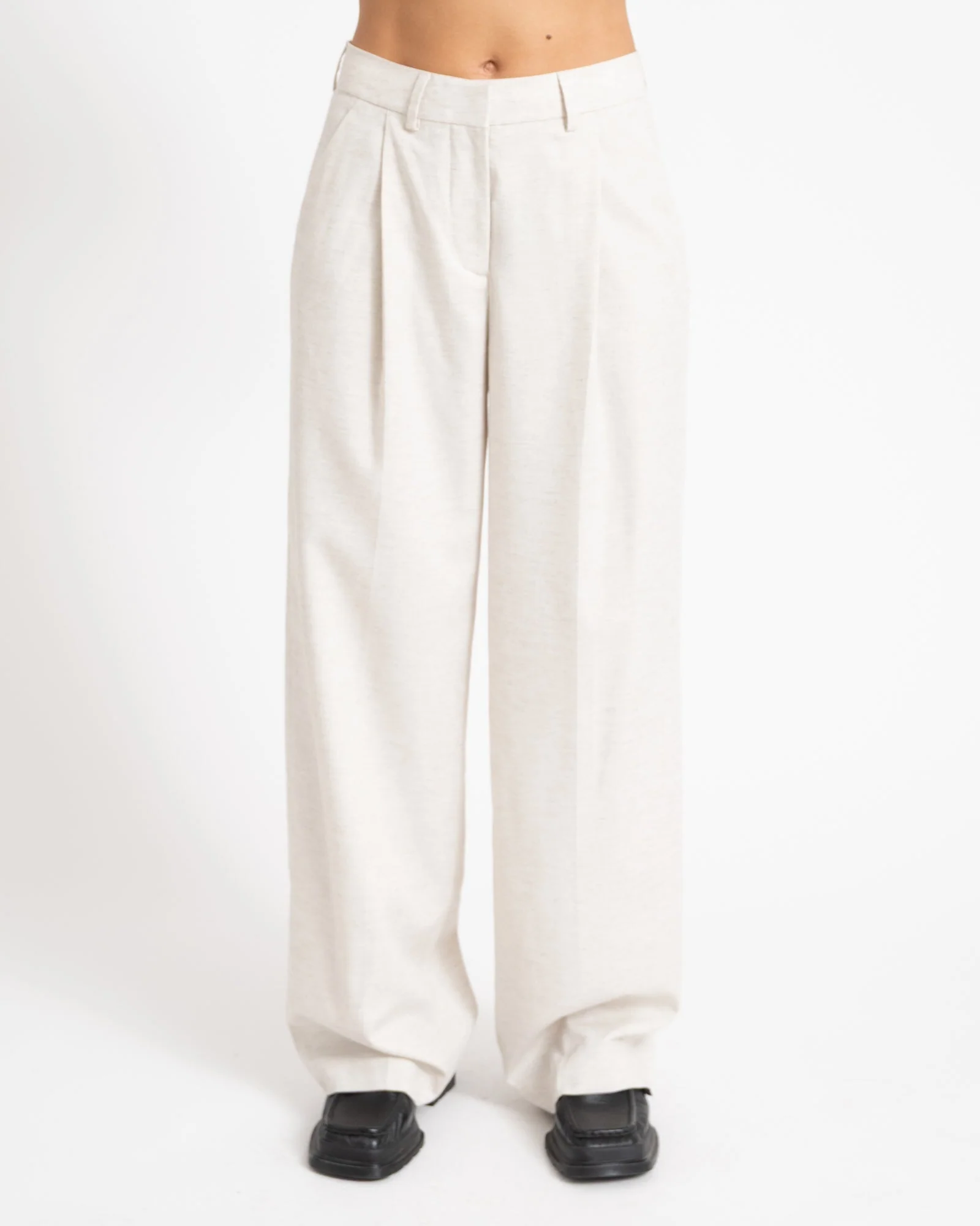 Aya Structured Wide Pant Feather Gray White Melange - Image 5