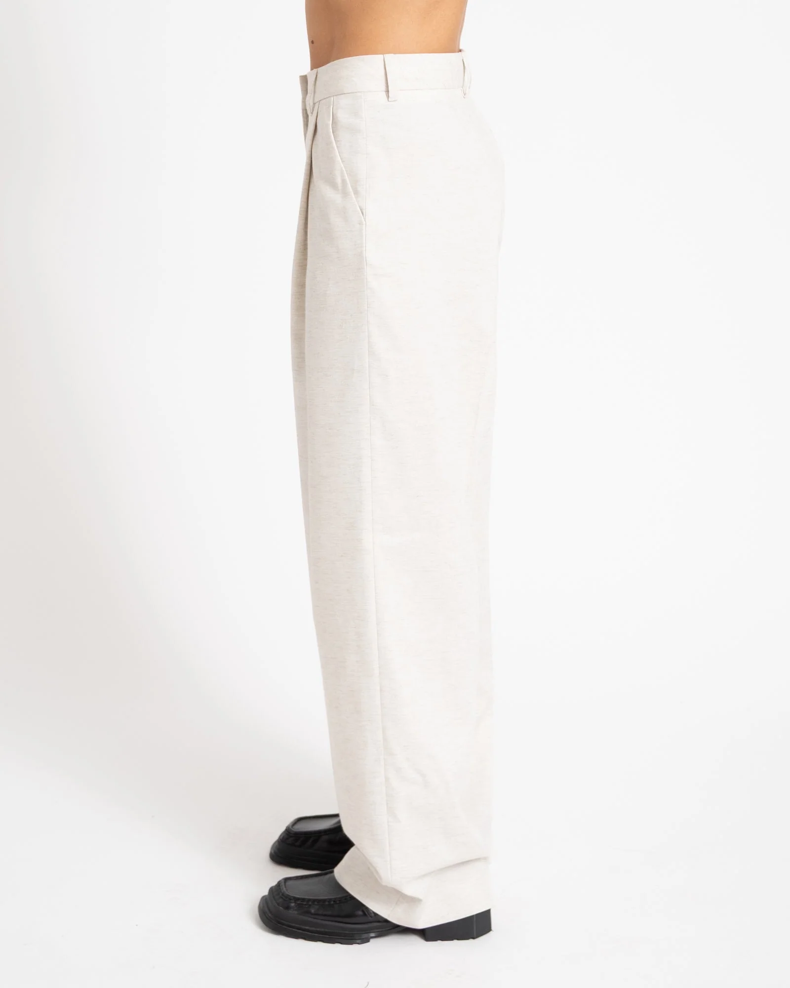 Aya Structured Wide Pant Feather Gray White Melange - Image 6