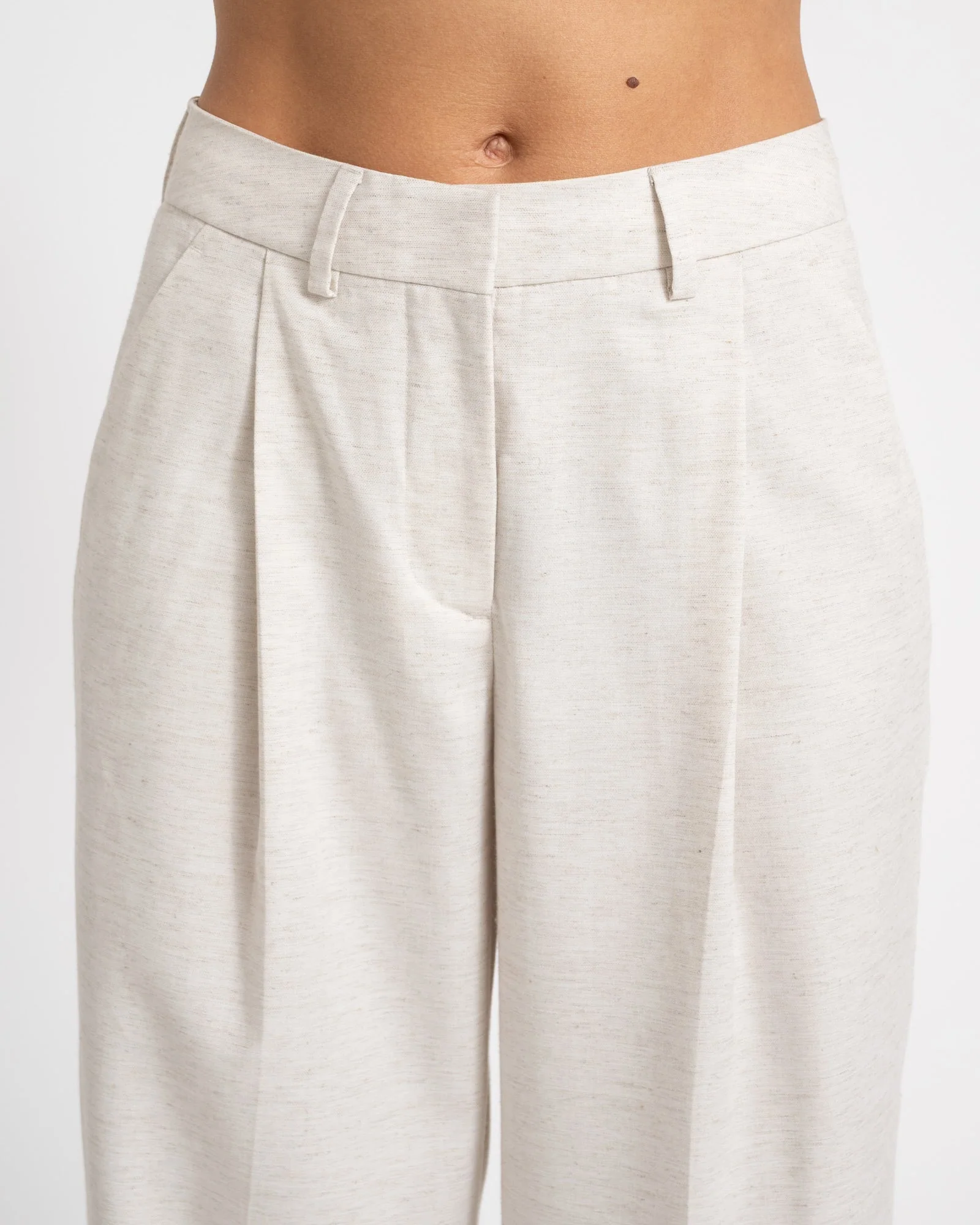 Aya Structured Wide Pant Feather Gray White Melange - Image 8