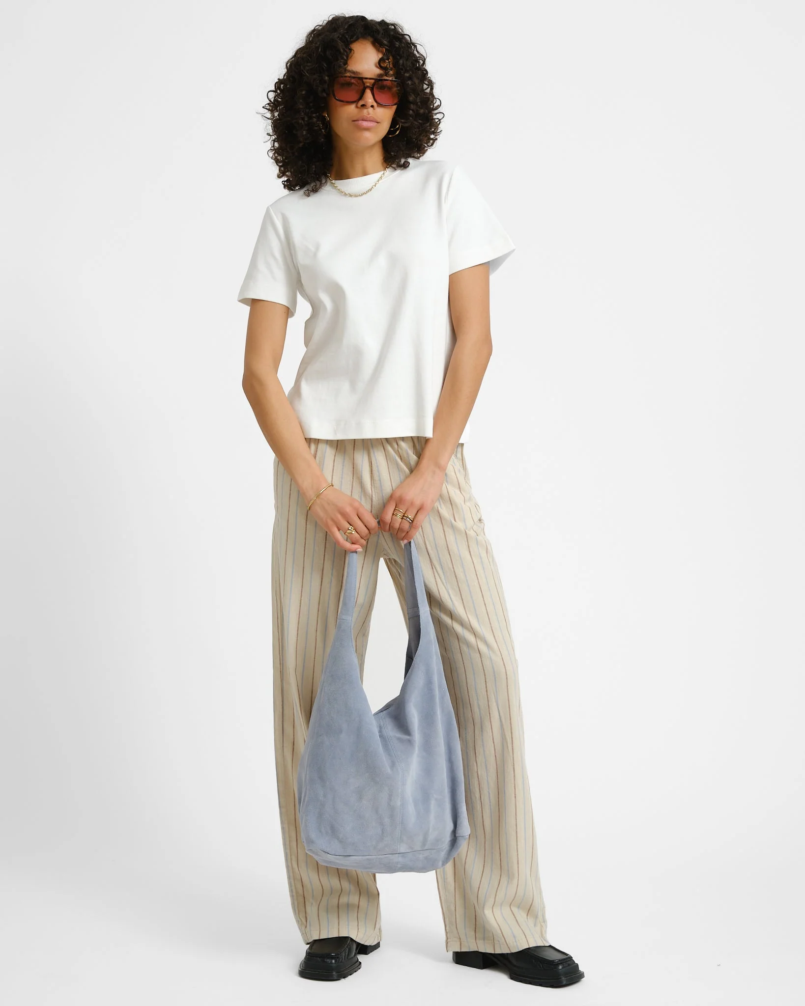 Ella Summer Loose Pants Natural/Stripes - Image 2