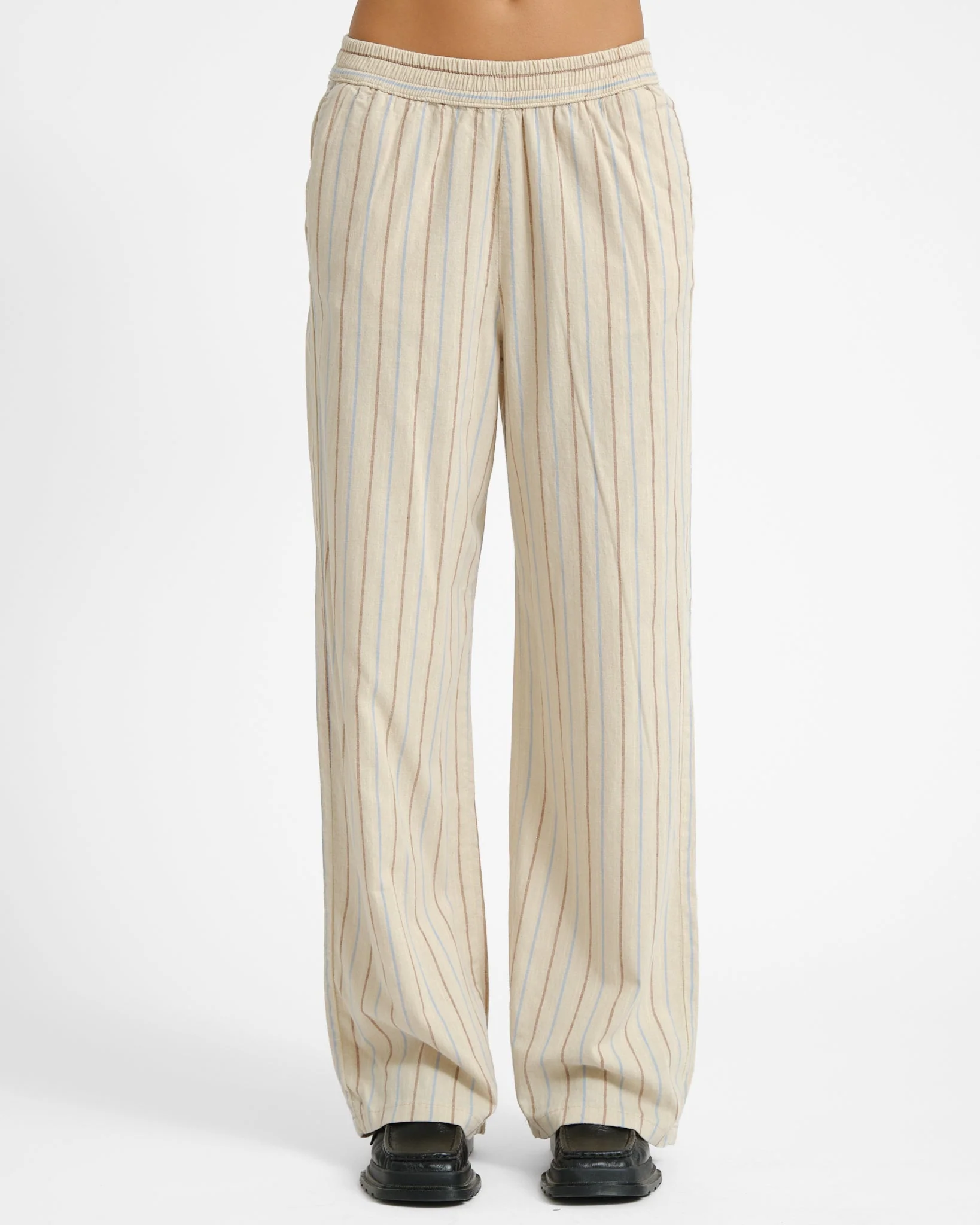 Ella Summer Loose Pants Natural/Stripes - Image 3