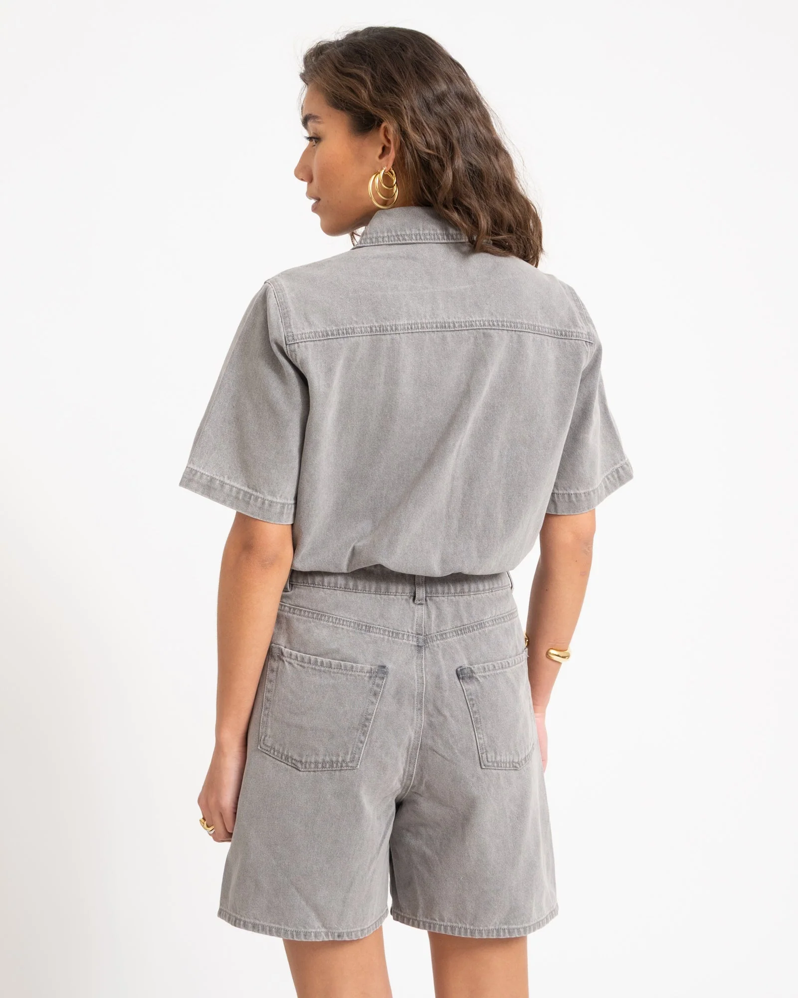 Fillipa Playsuit Light Grey Denim - Image 5