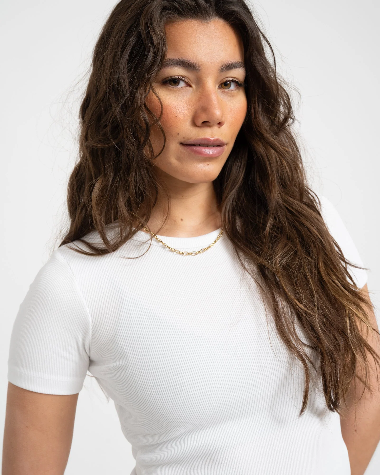 Frankie Tee Rib Bright White - Image 3