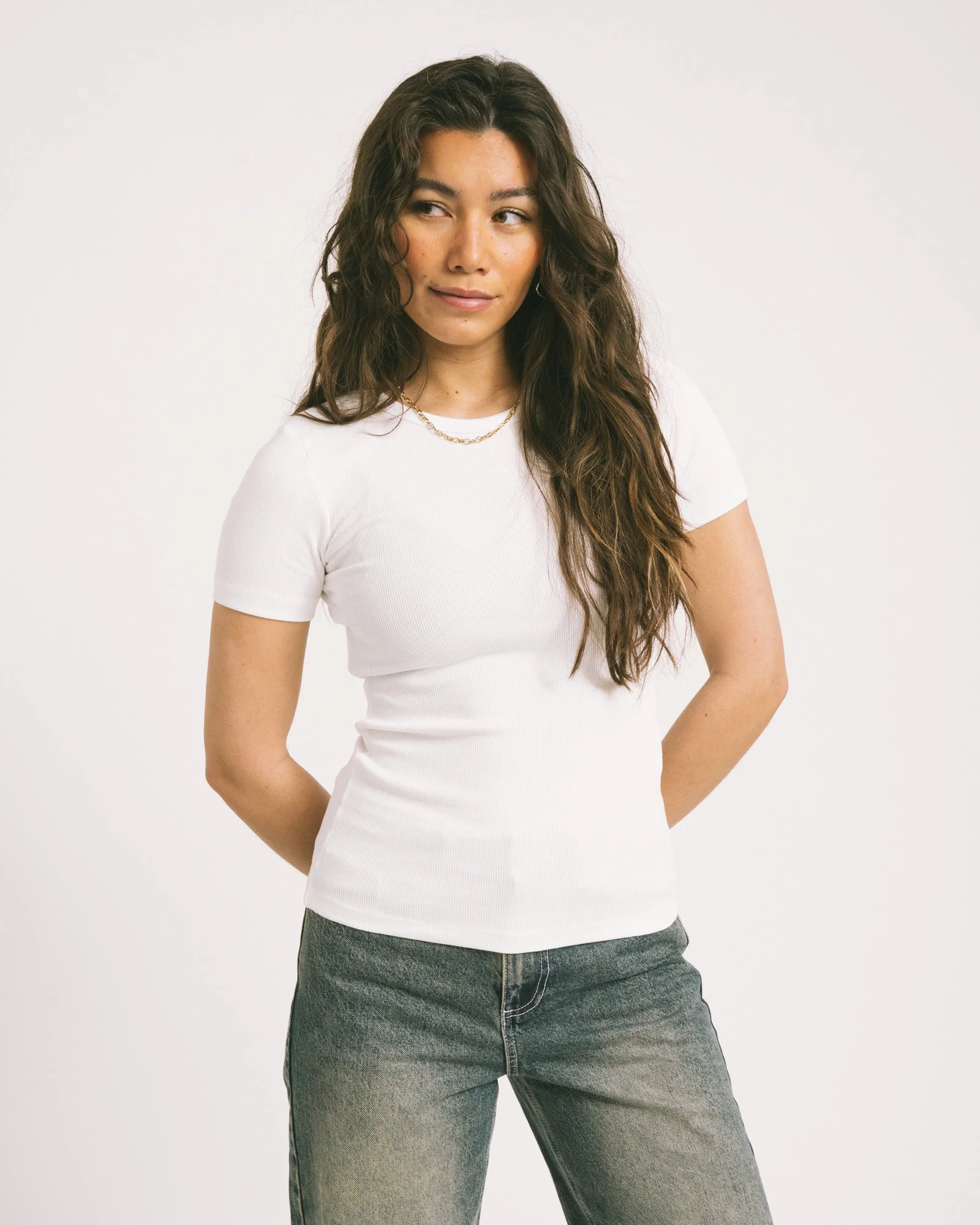 Frankie Tee Rib Bright White - Image 6