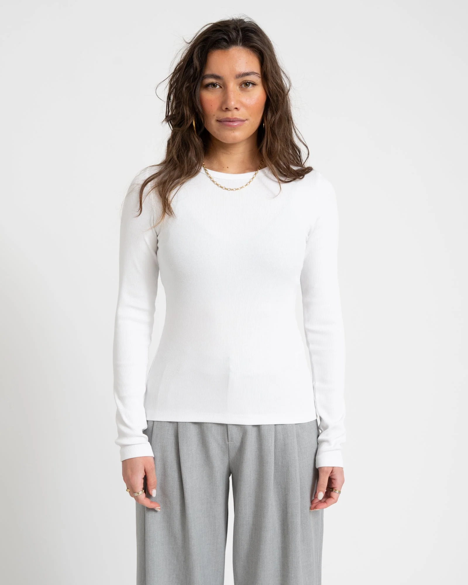 Freya Rib Tee Bright White - Image 4