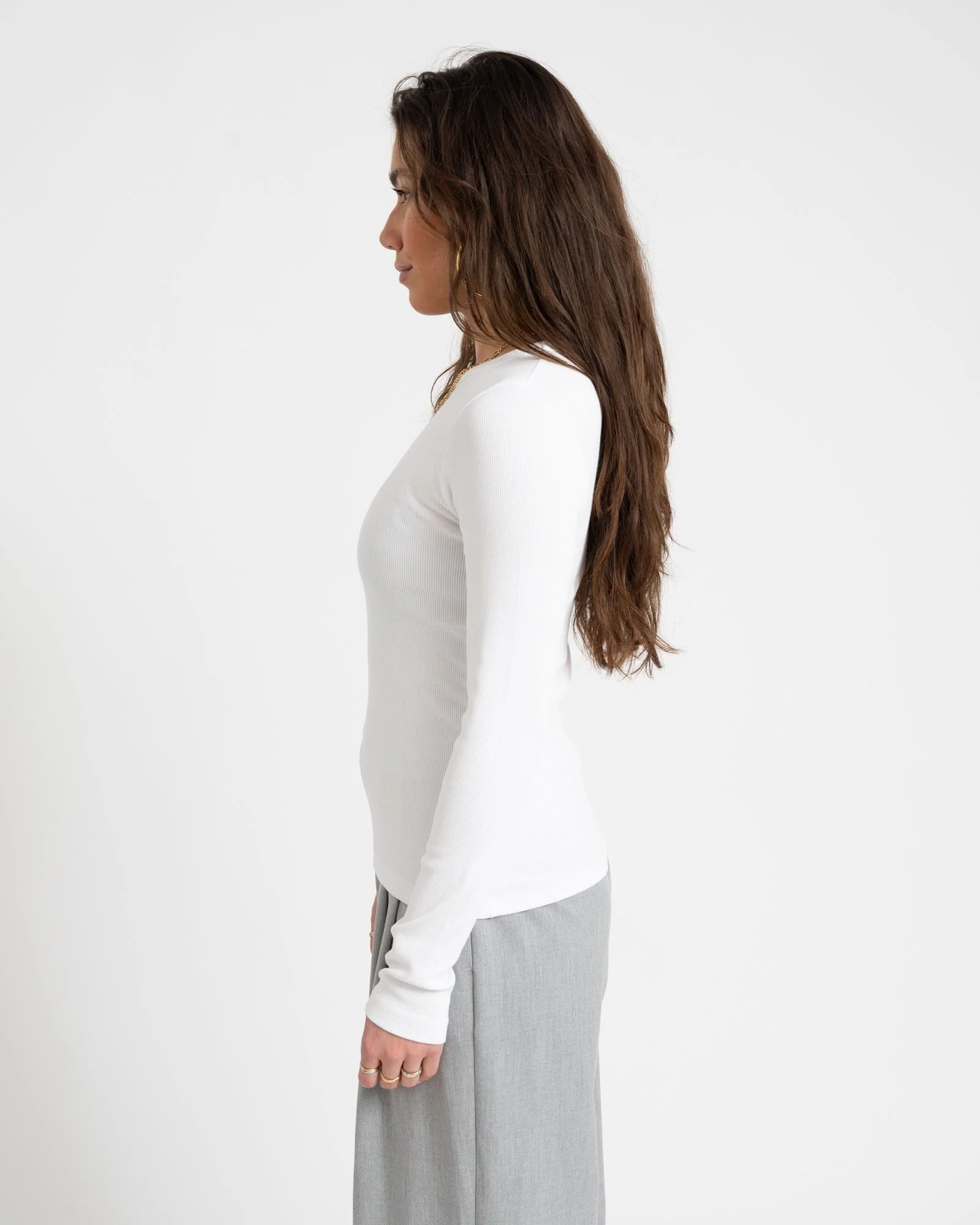 Freya Rib Tee Bright White - Image 5