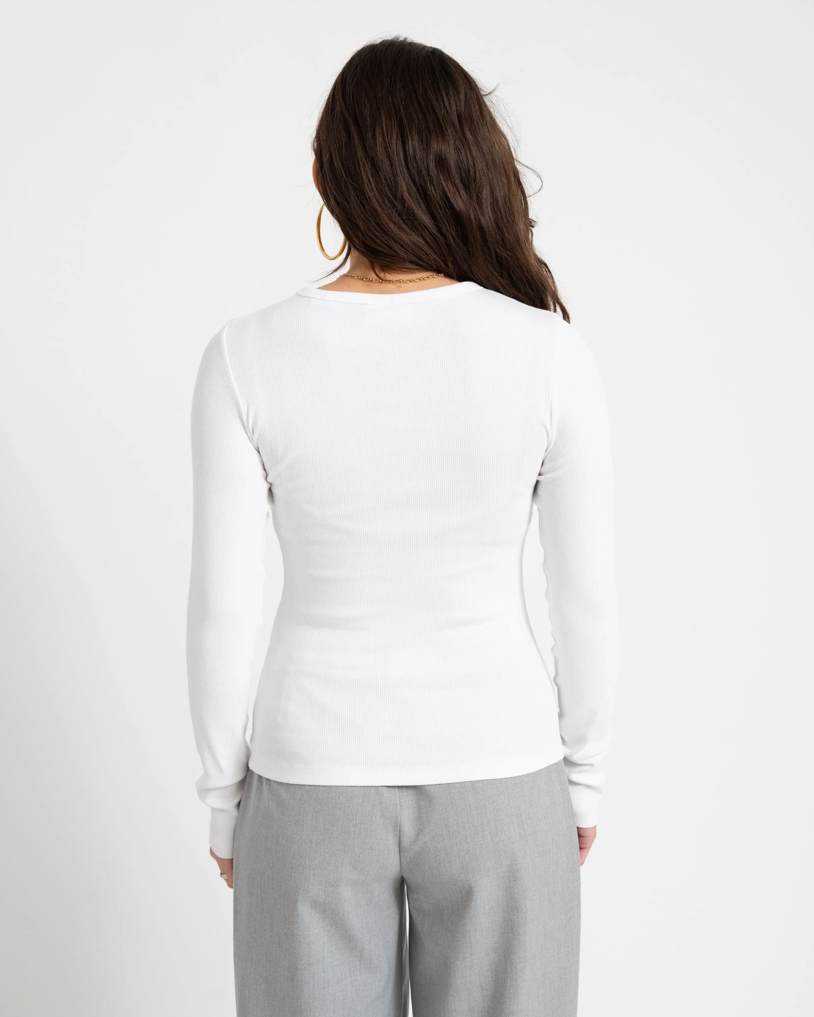 Freya Rib Tee Bright White - Image 6