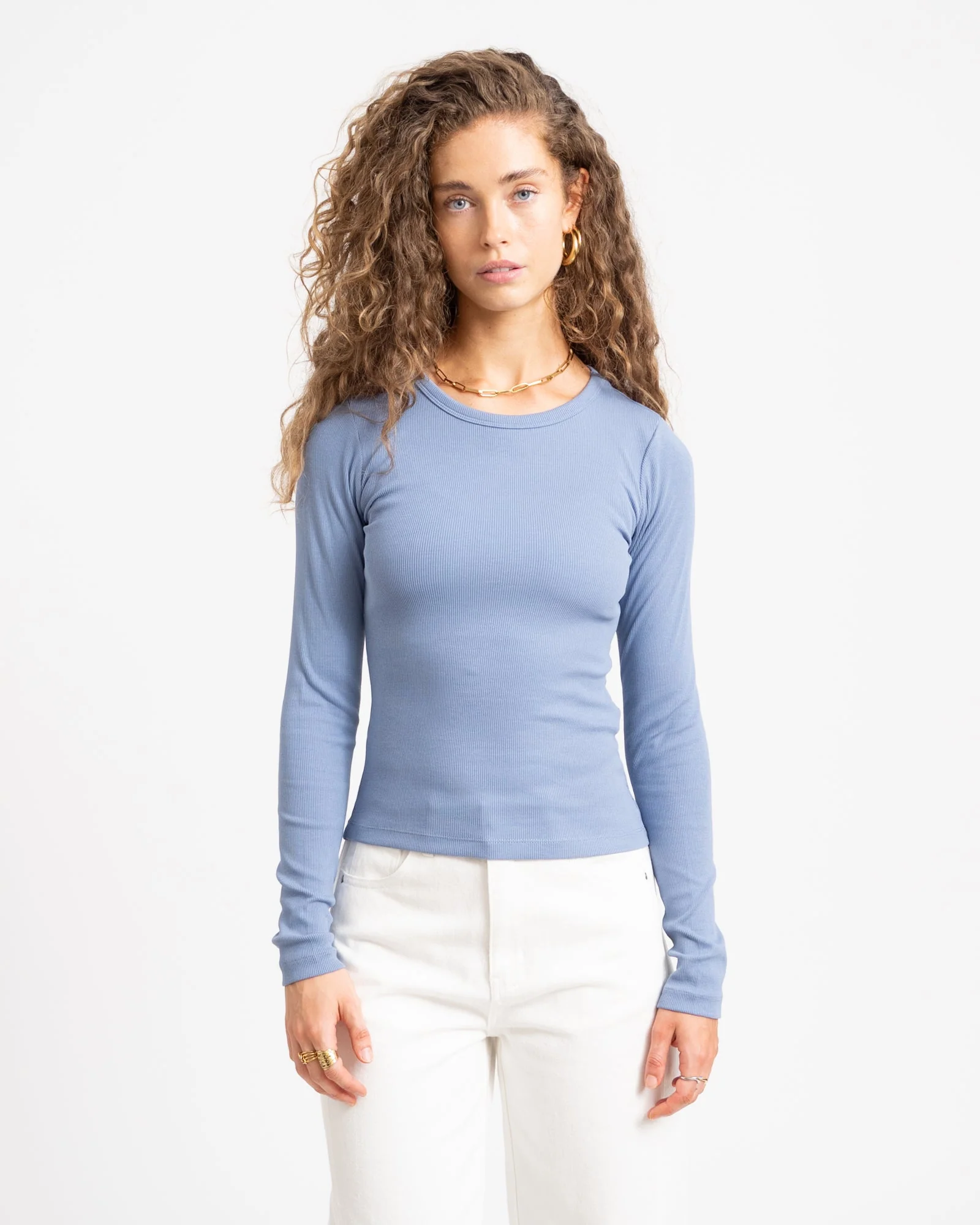 Freya Rib Tee Country Blue - Image 2