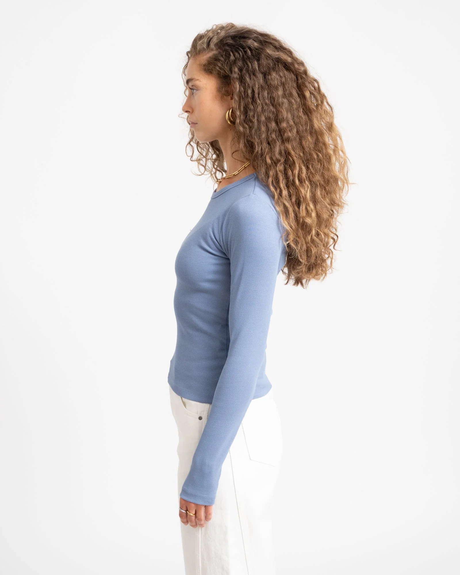 Freya Rib Tee Country Blue - Image 3