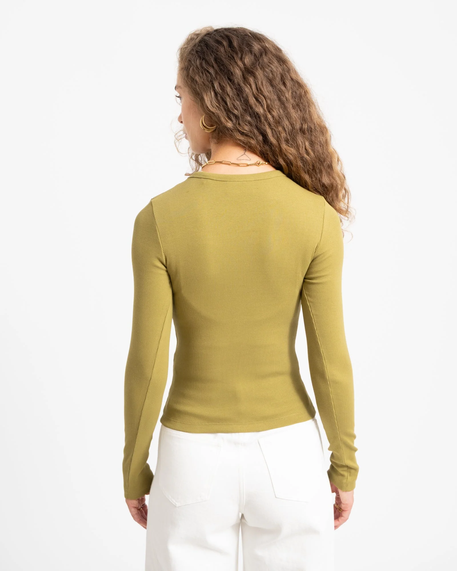 Freya Rib Tee Green Moss - Image 5