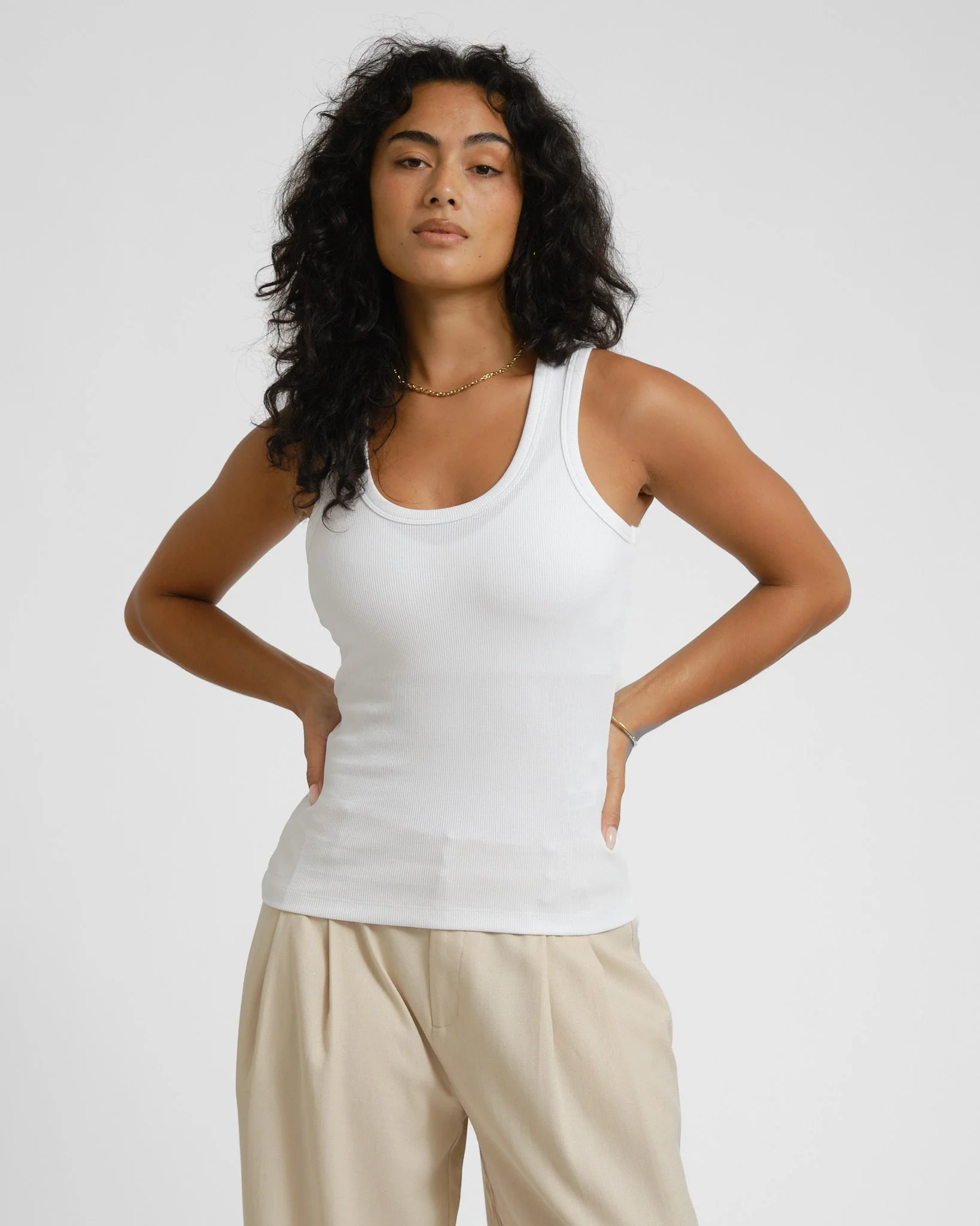 Frida U-Neck Top Bright White