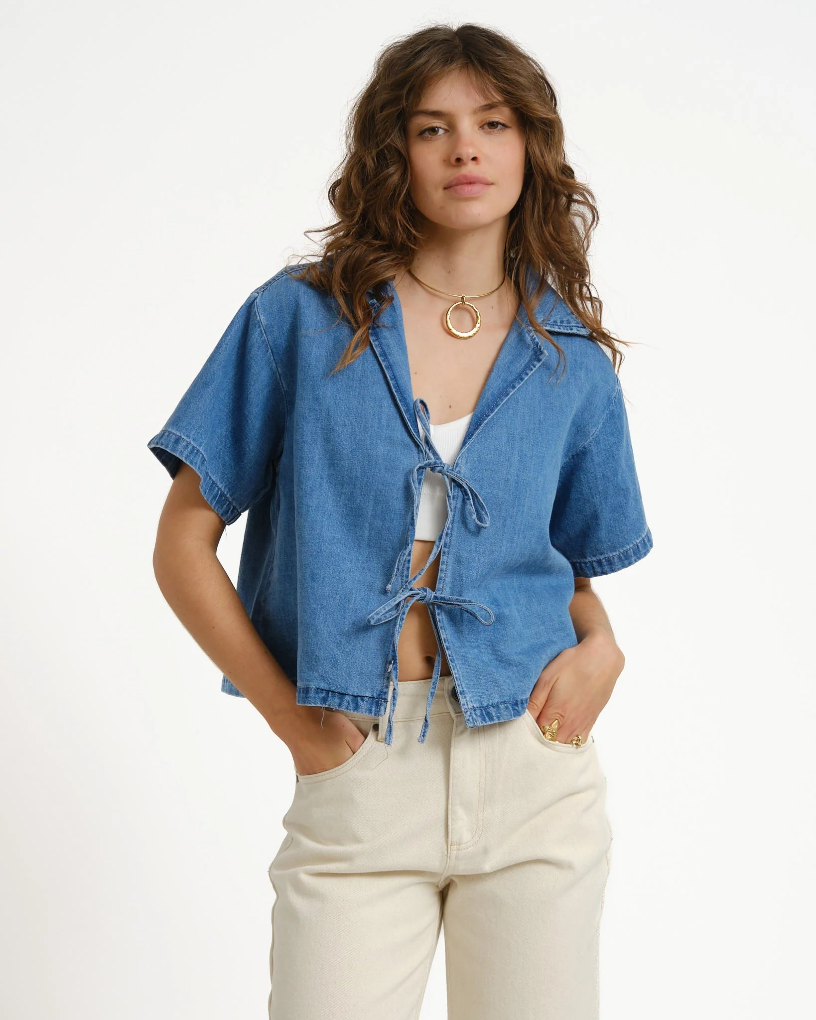 Ina Shirt Medium Blue Denim