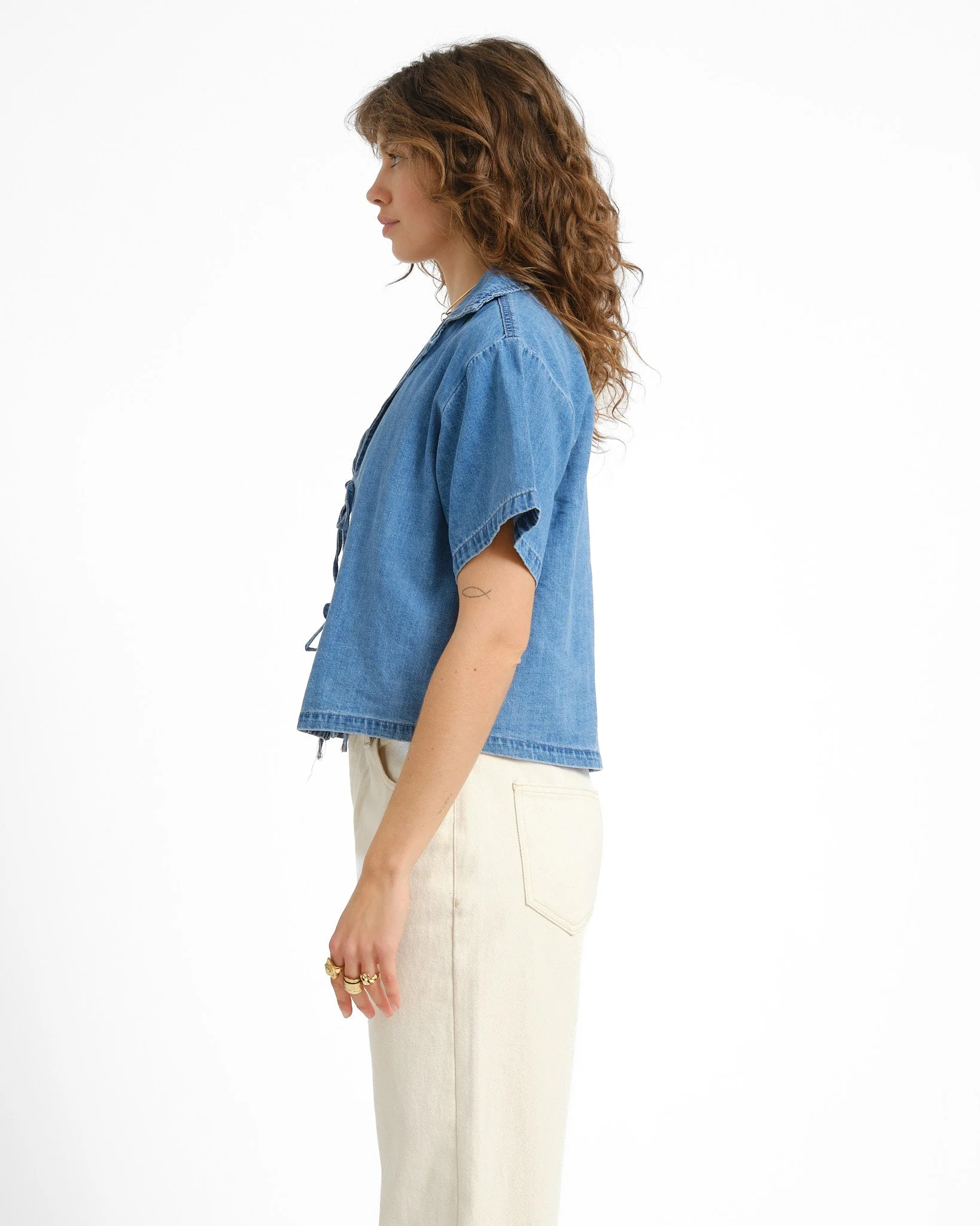 Ina Shirt Medium Blue Denim - Image 5