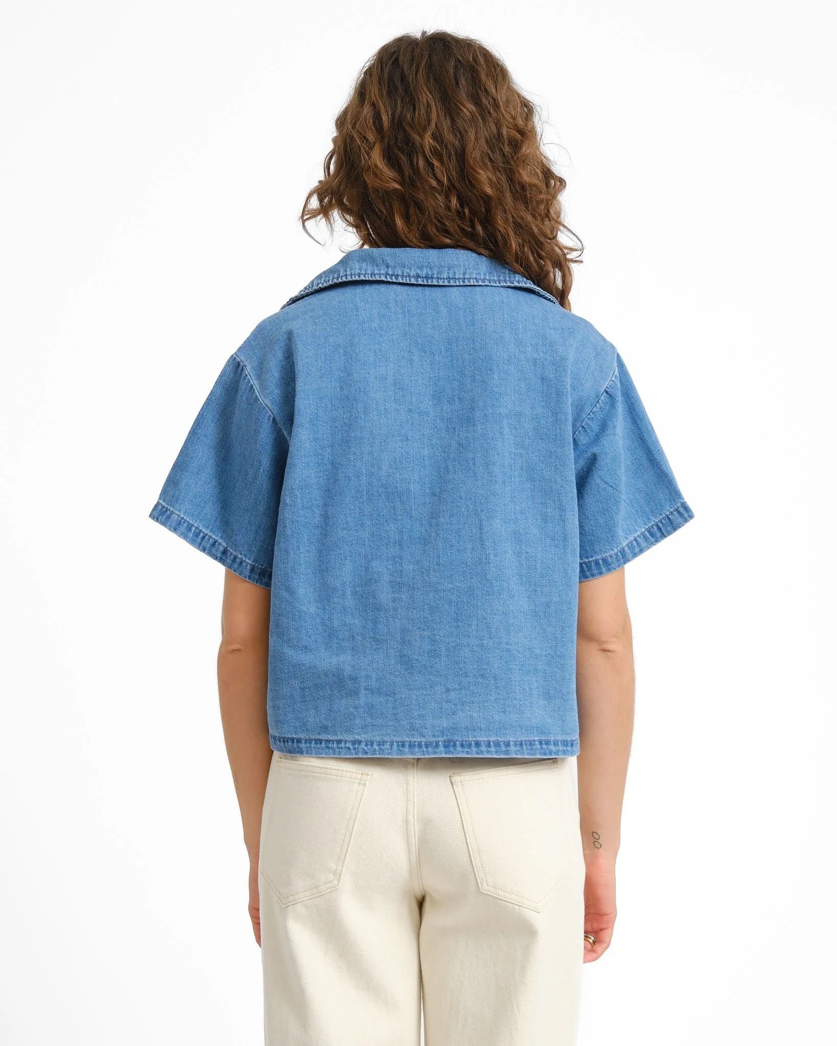 Ina Shirt Medium Blue Denim - Image 6