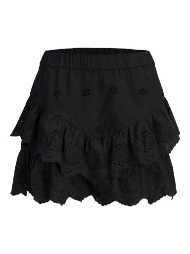 Jade Layered Broderie Skirt Black - Image 6