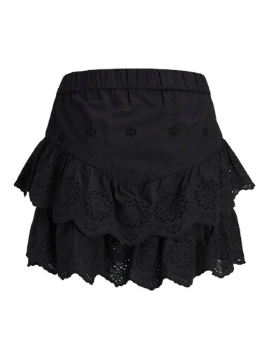Jade Layered Broderie Skirt Black - Image 7