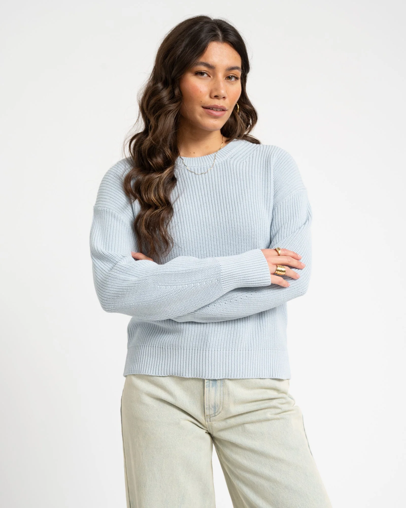 Mila Twist Crew Neck Knit Skyway