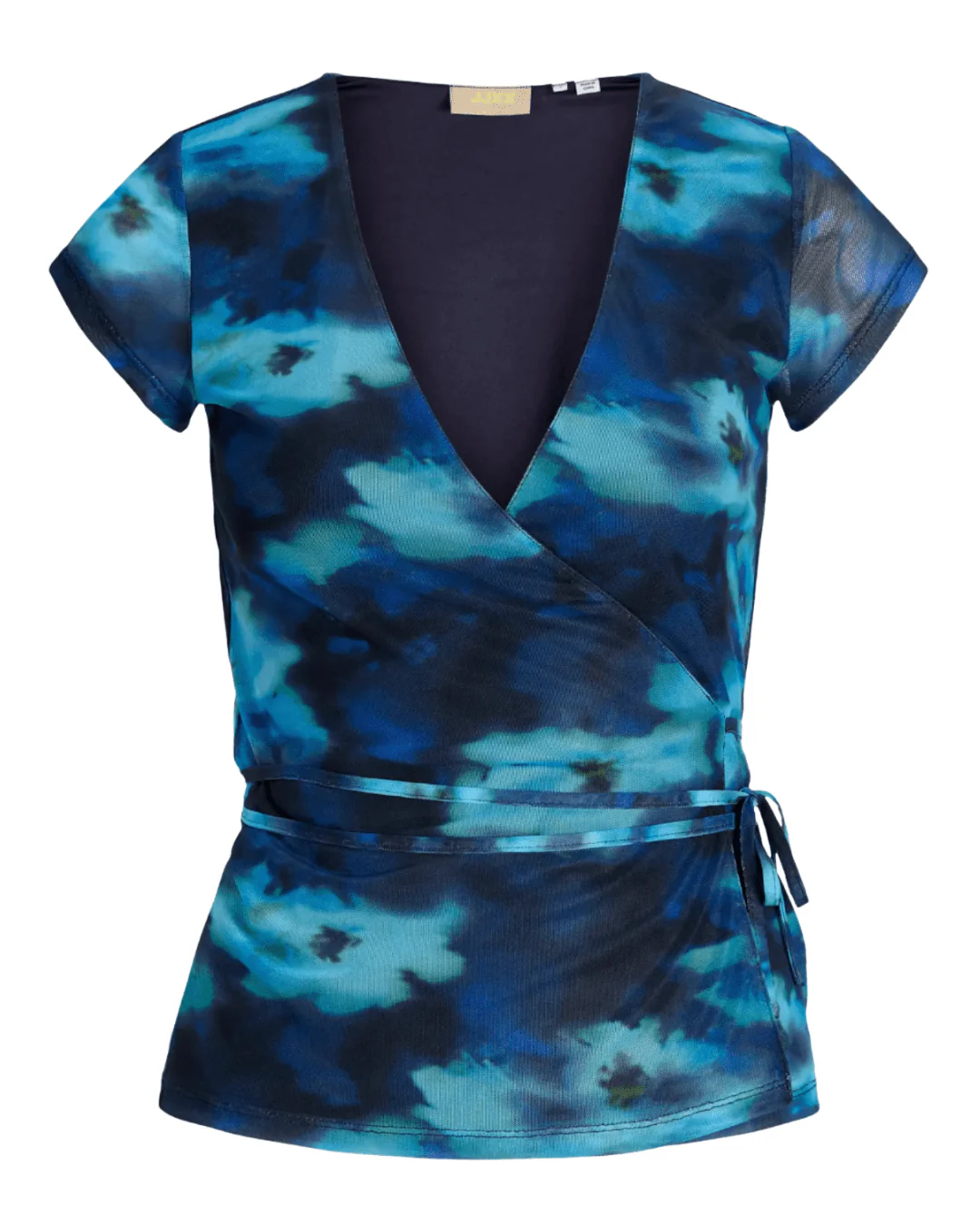 Minna Mesh Wrap Top Blue Blur Flower - Image 7