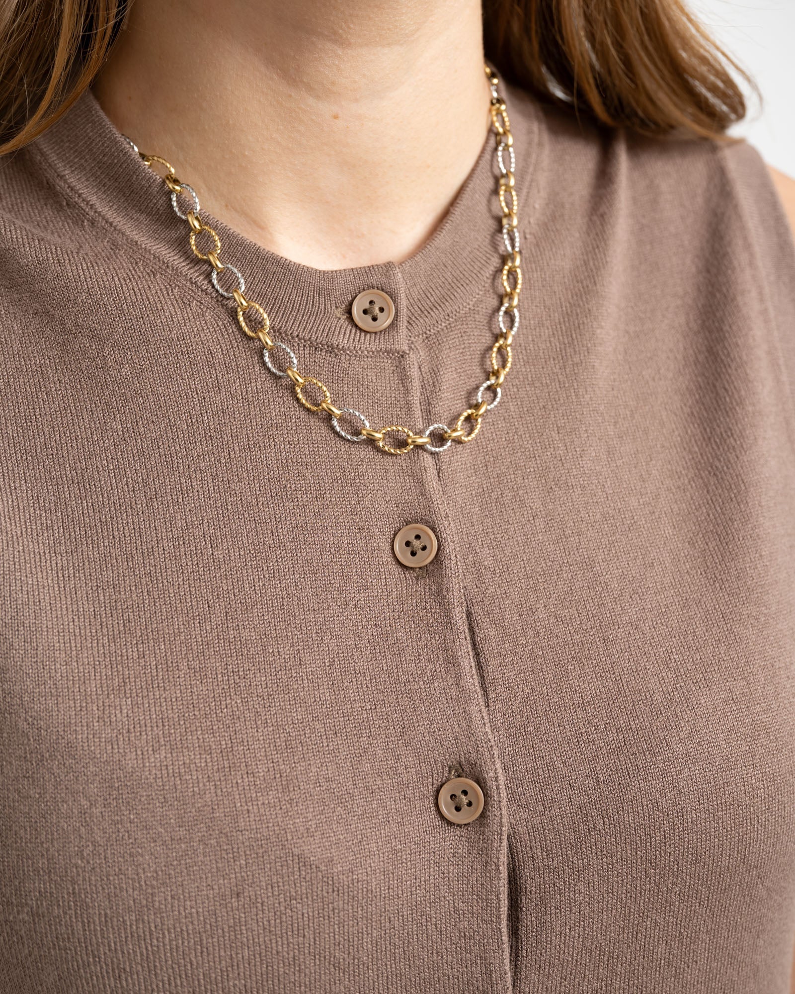 Ophelia Cardigan Vest Knit Brown - Image 5