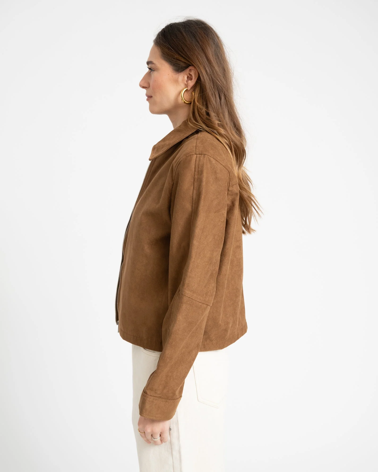 Rhea Brushed Jacket Brown - Image 4