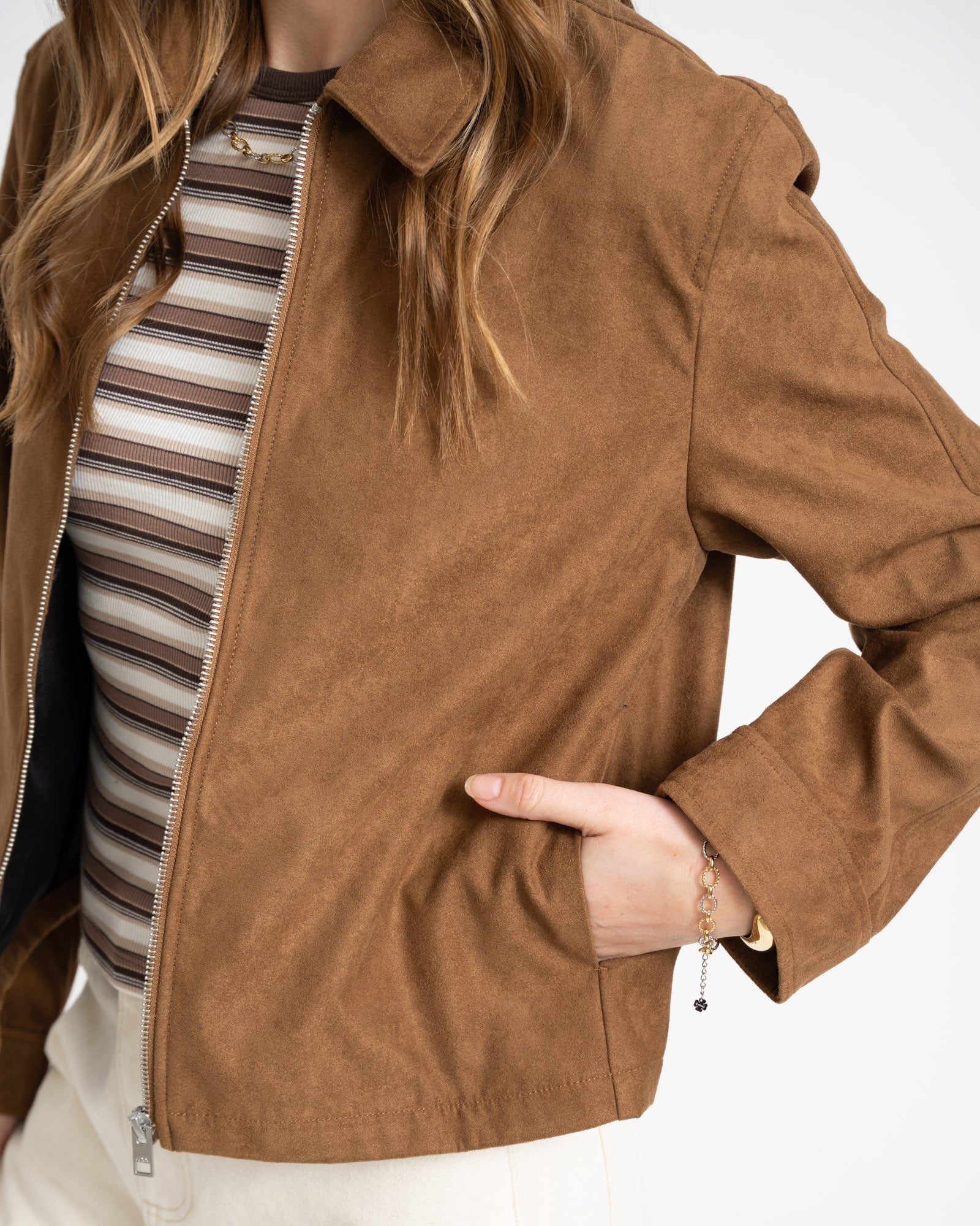 Rhea Brushed Jacket Brown - Image 6