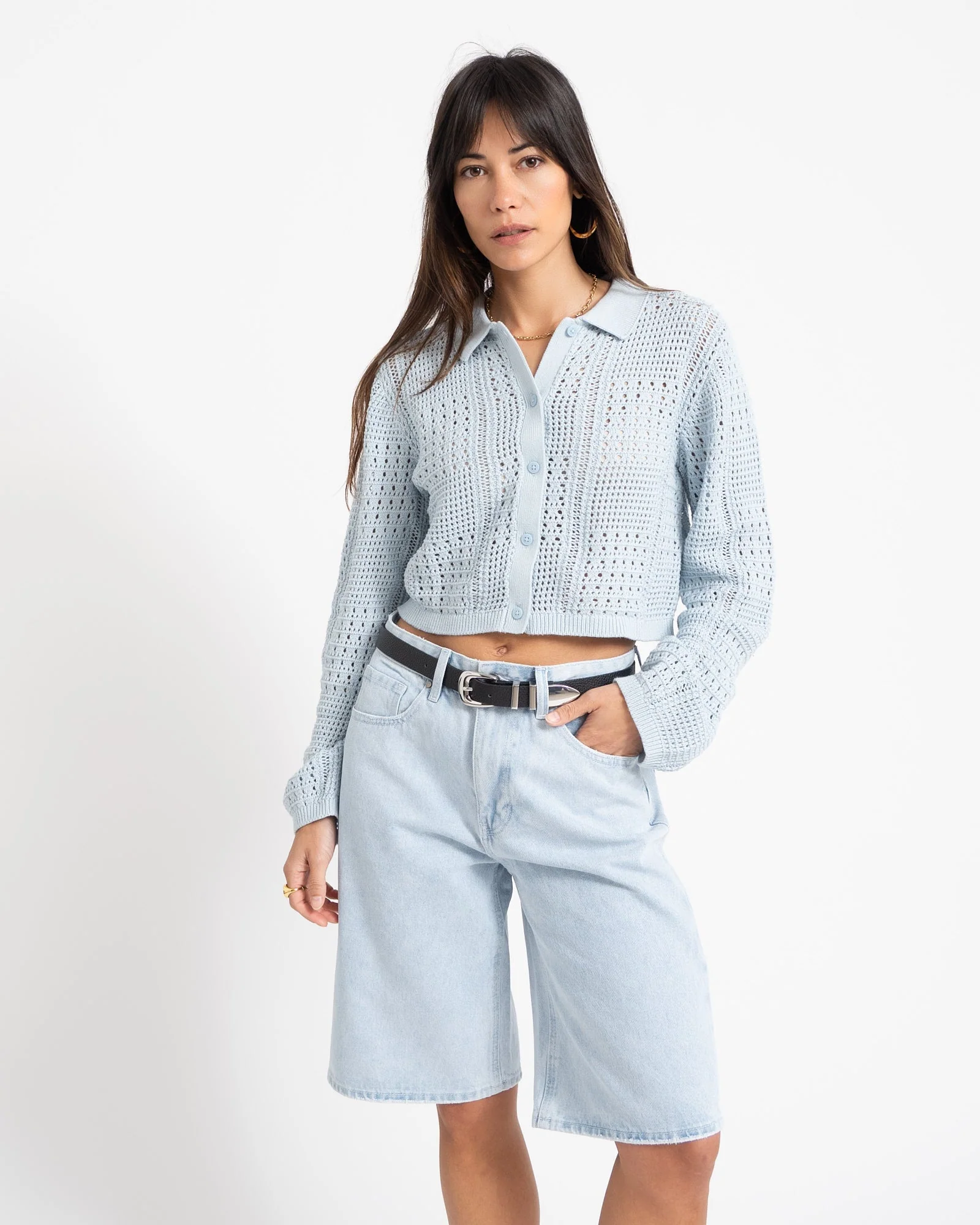 Sue Polo Neck Knit Skyway