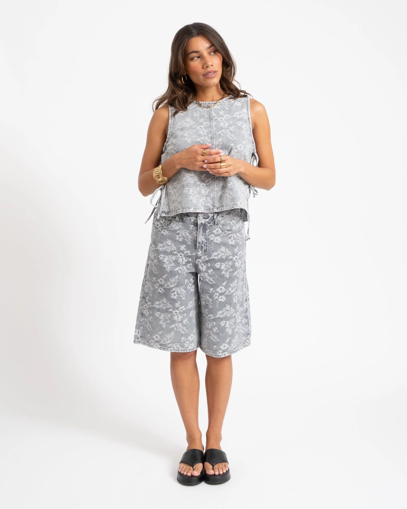 Tokyo Long Shorts Grey Denim